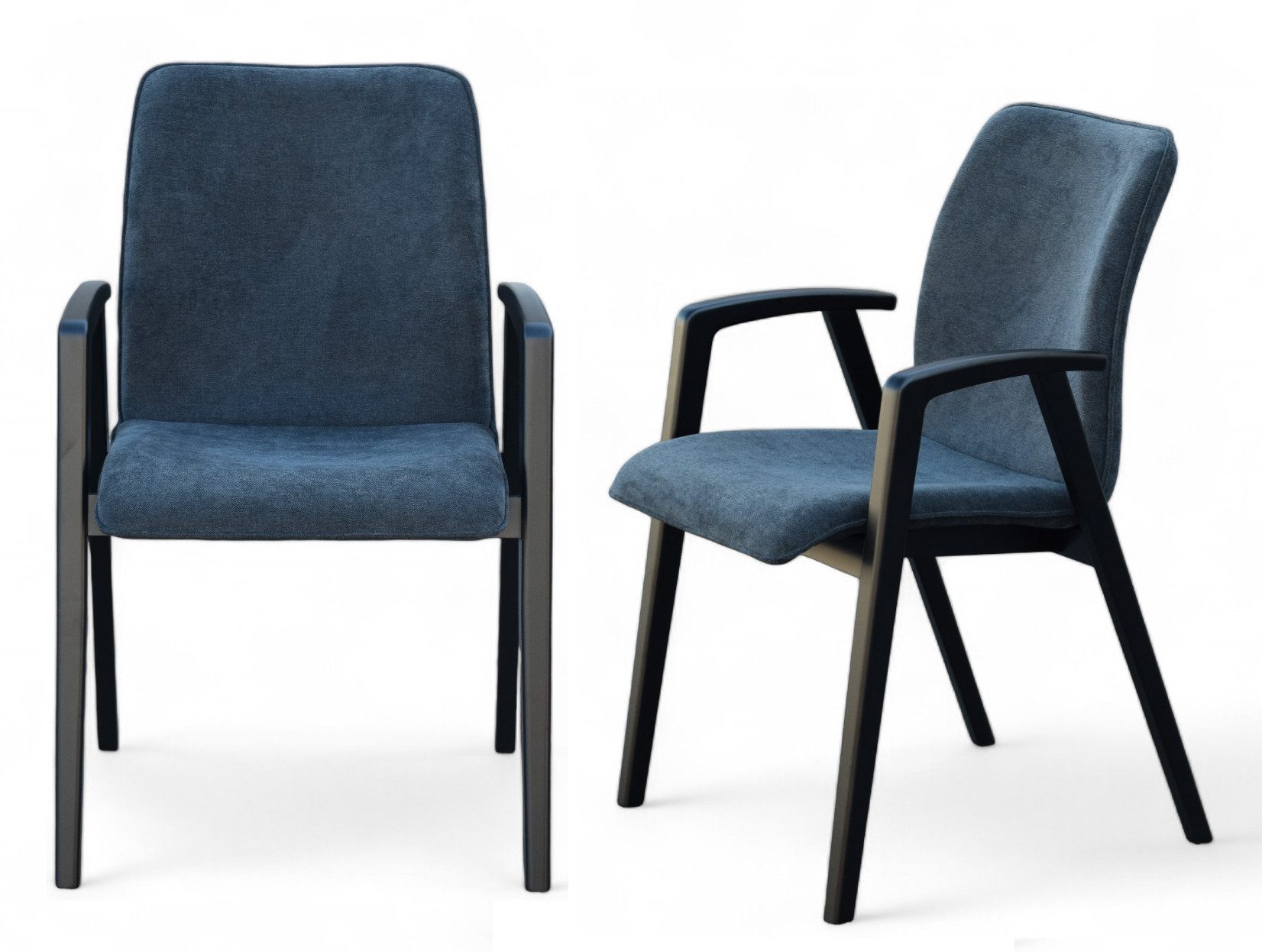 Home affaire Stoel met armleuningen Loreen eetkamerstoel, gestoffeerde stoel, woonstoel, eetstoel met armleuningen (set, 2 stuks) 4 poot stoelen