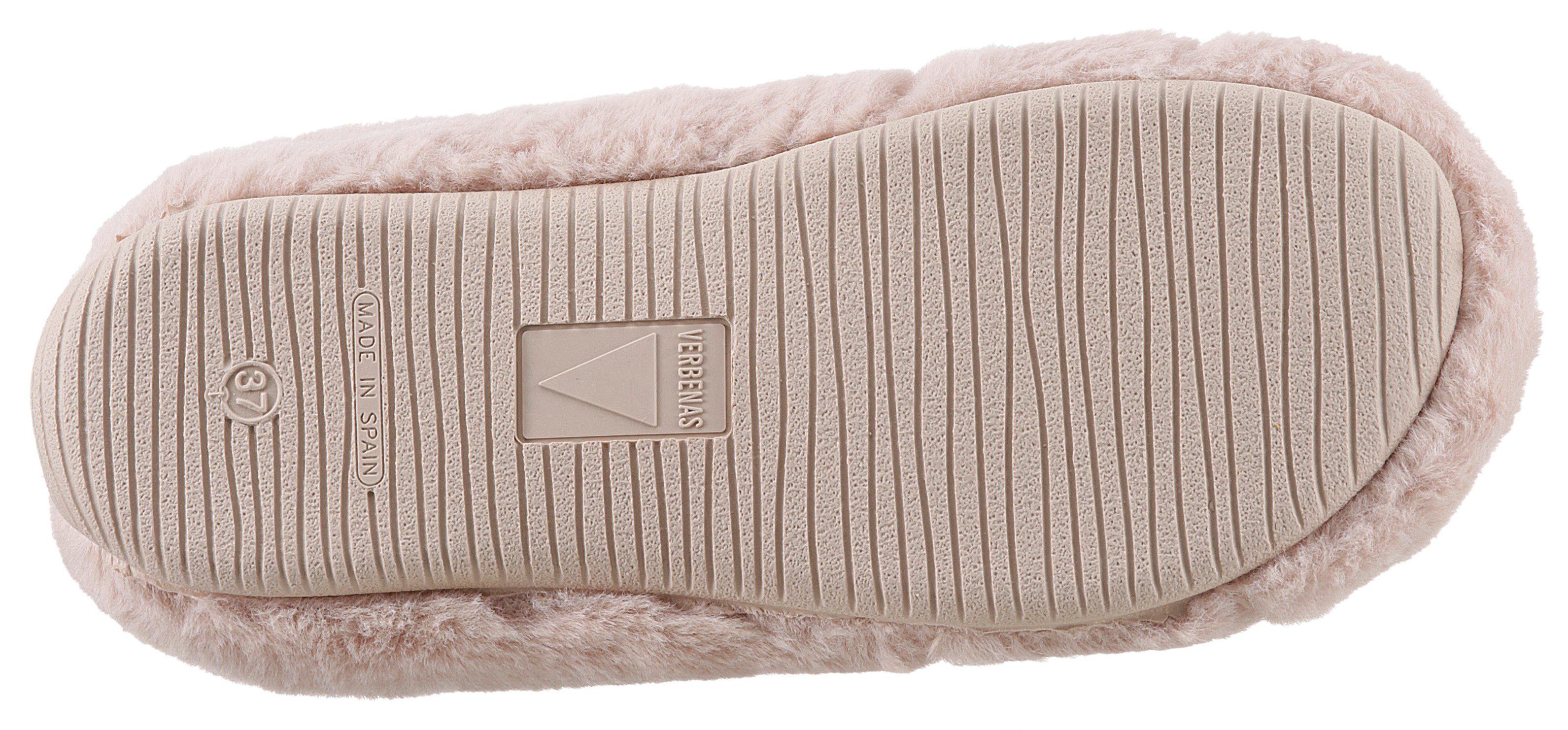 VERBENAS Pluchen pantoffels in behaaglijk zachte look