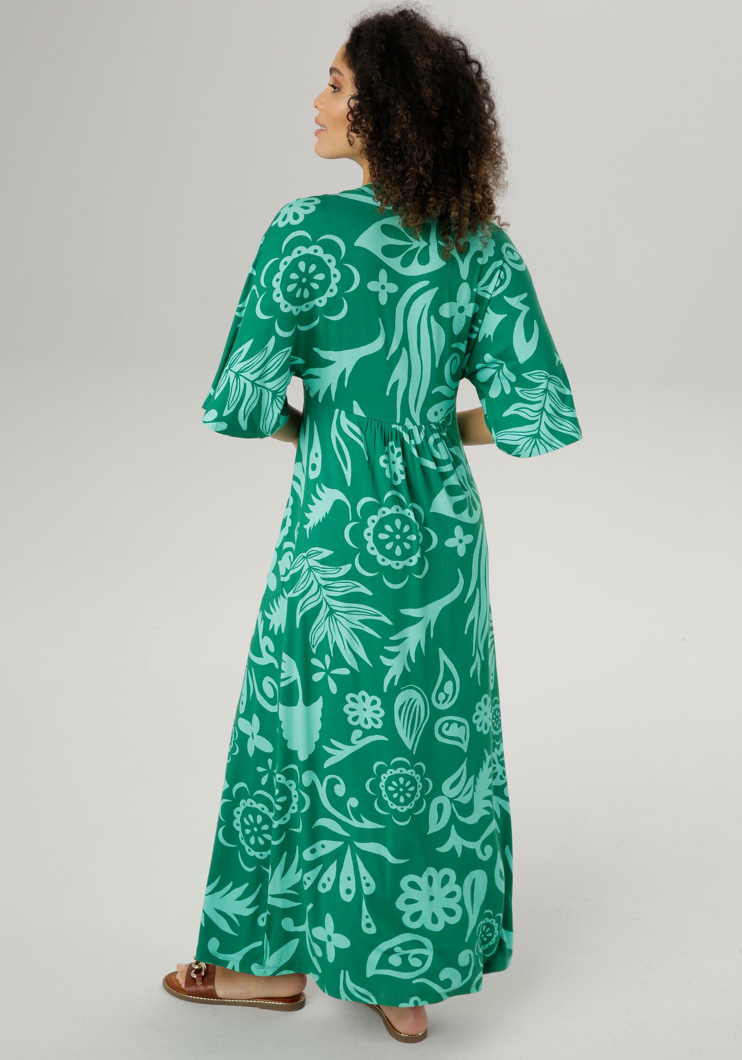 Aniston SELECTED Maxi-jurk met wijde 3/4-mouwen