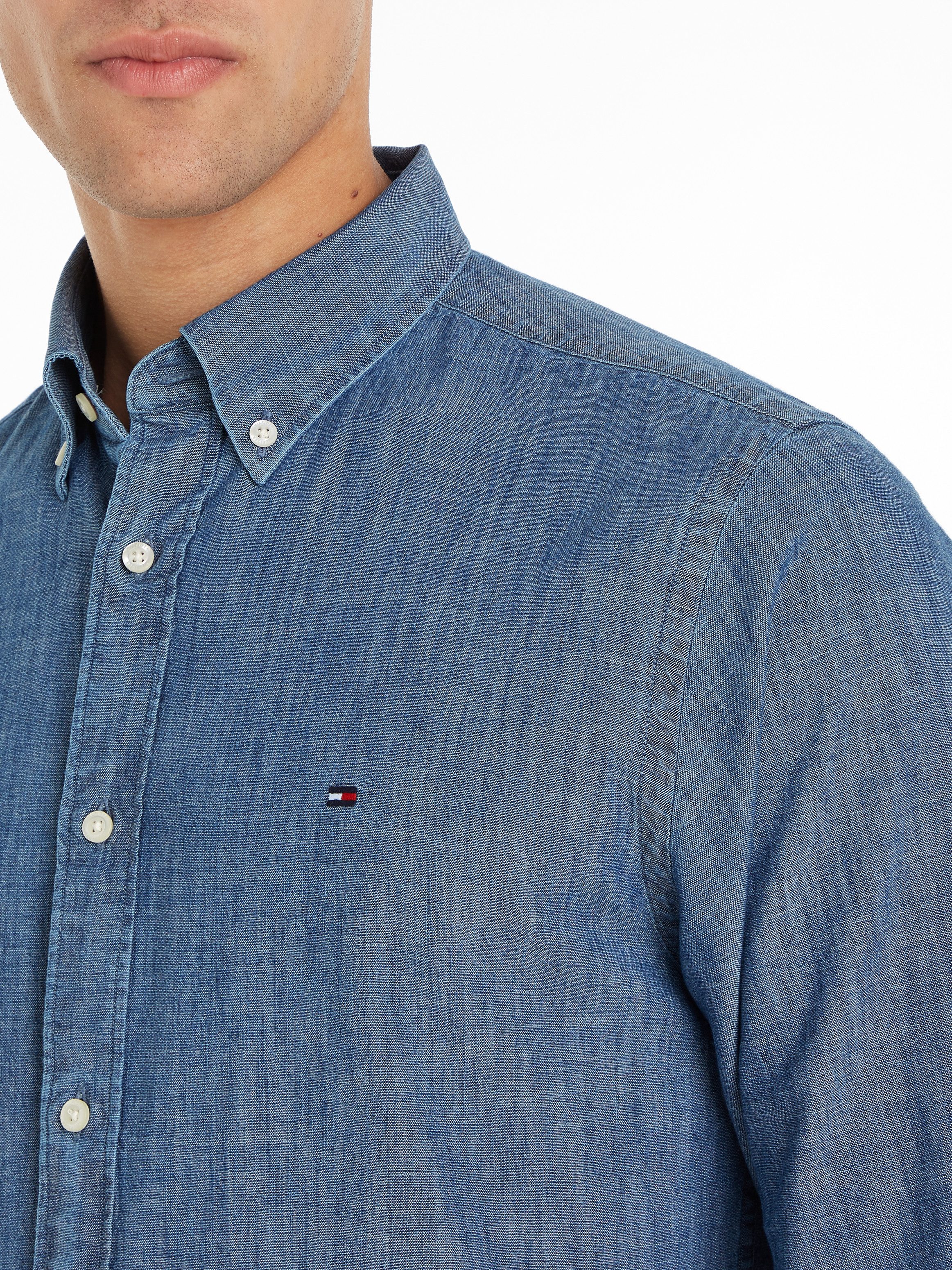 Tommy Hilfiger Overhemd met lange mouwen CHAMBRAY SOLID RF SHIRT