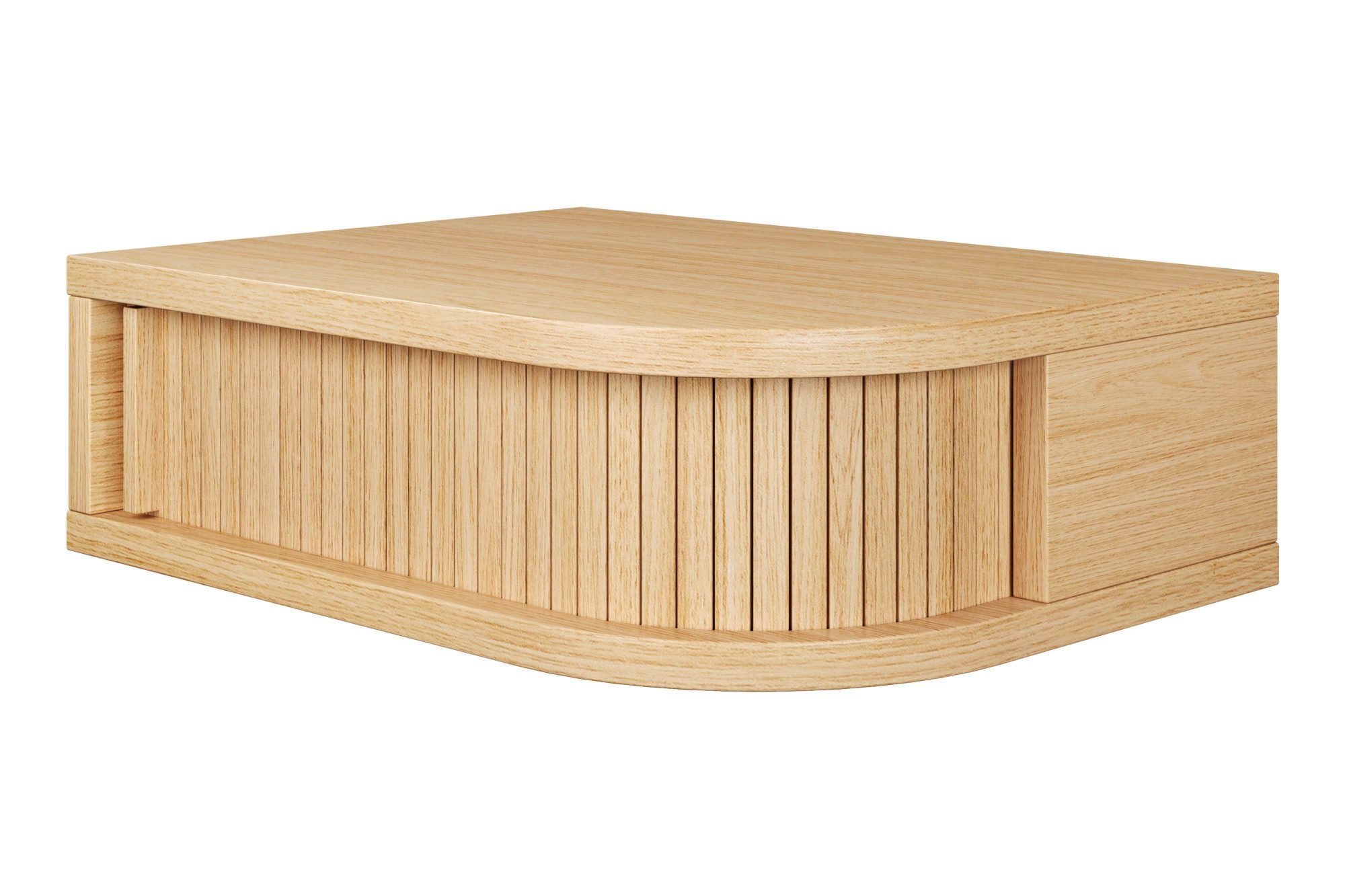 Woodman Nachtkastje Farsta in 3 kleuren, met tambour schuifdeuren, met eikenhout gefineerd