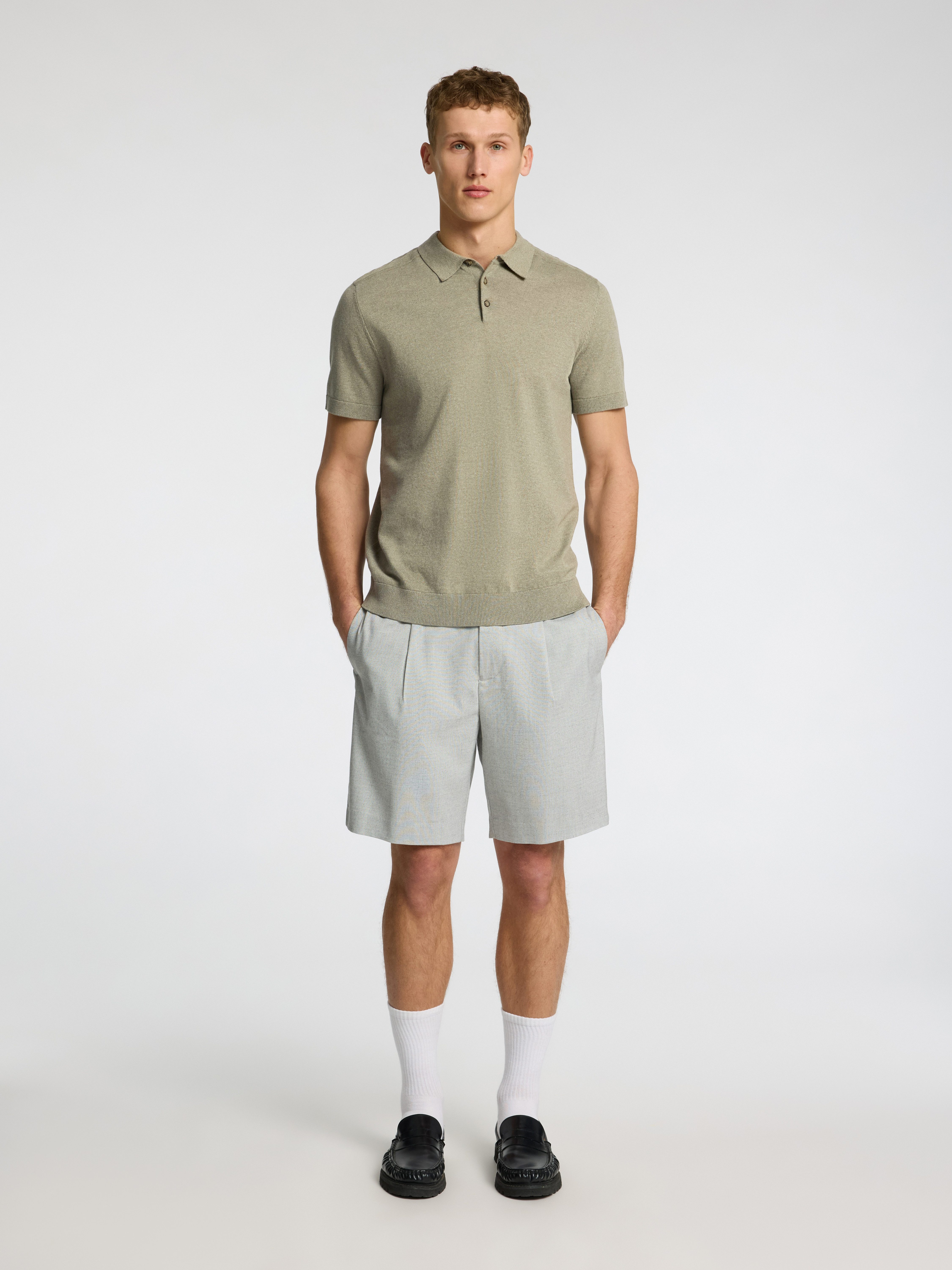 SELECTED HOMME Poloshirt SLHBERG SS KNIT POLO NOOS
