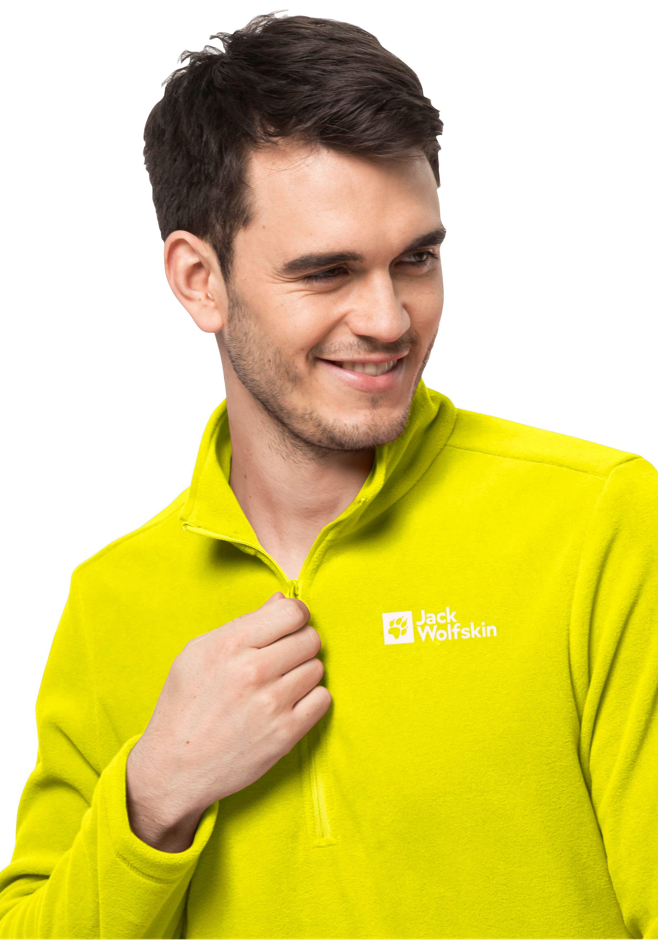Jack Wolfskin Fleecetrui TAUNUS HZ M van gerecycled polyester, ademend
