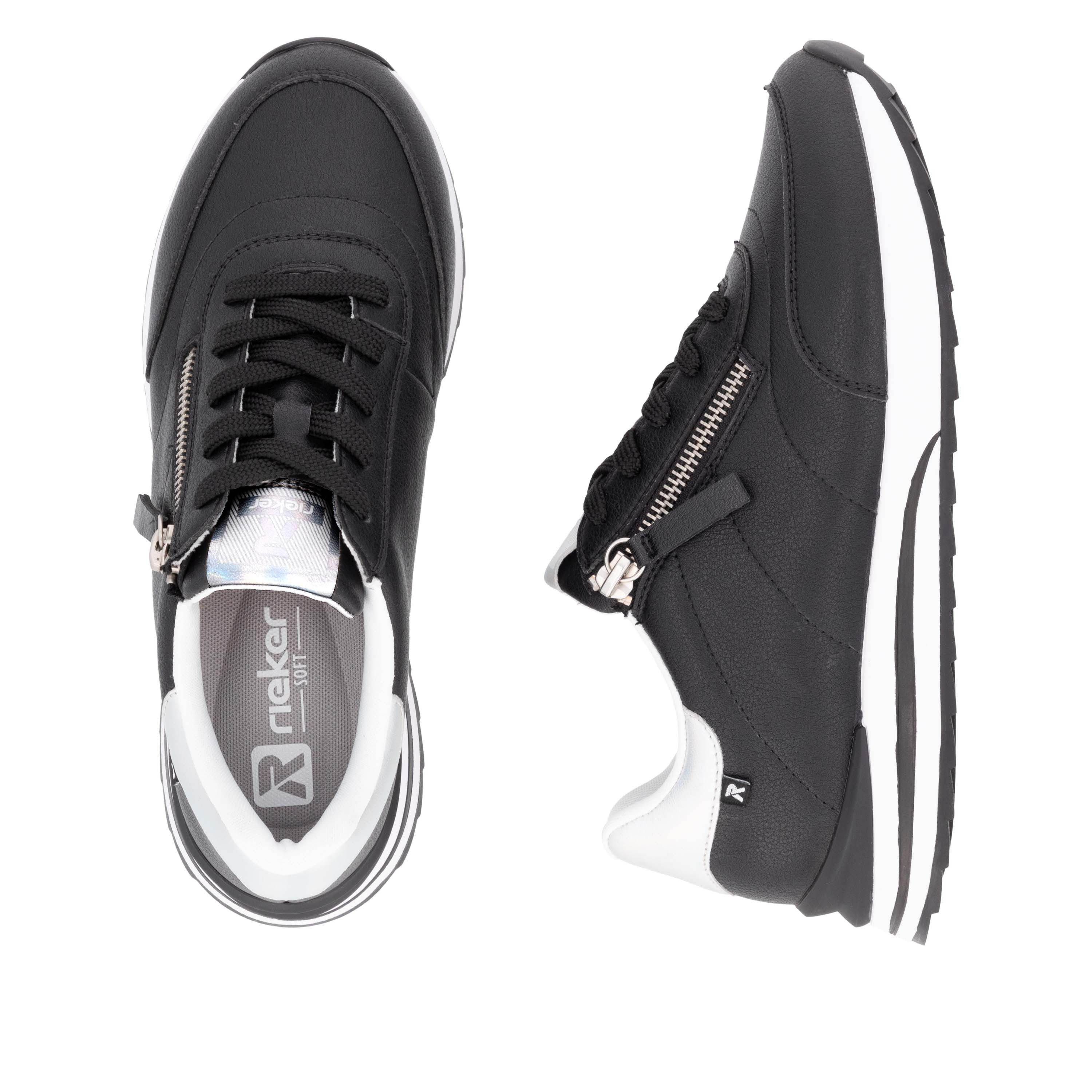 RIEKER Sport Plateausneakers , vrijetijdsschoen, lage schoen, veterschoen in smalle vorm