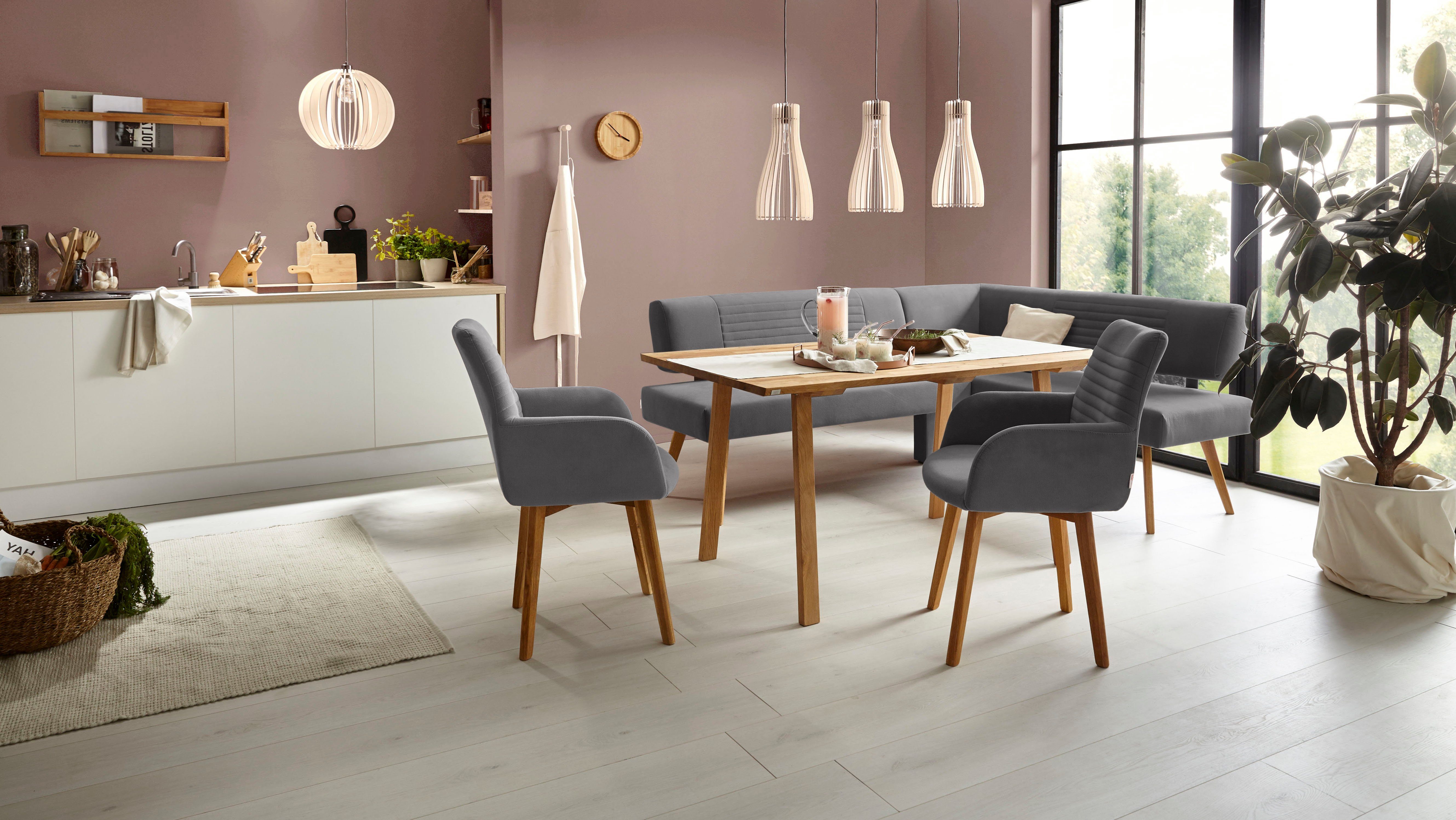 OTTO products Hoekbank Alessja Breedte lange zijde 192 of 212 cm, frame van massief eiken