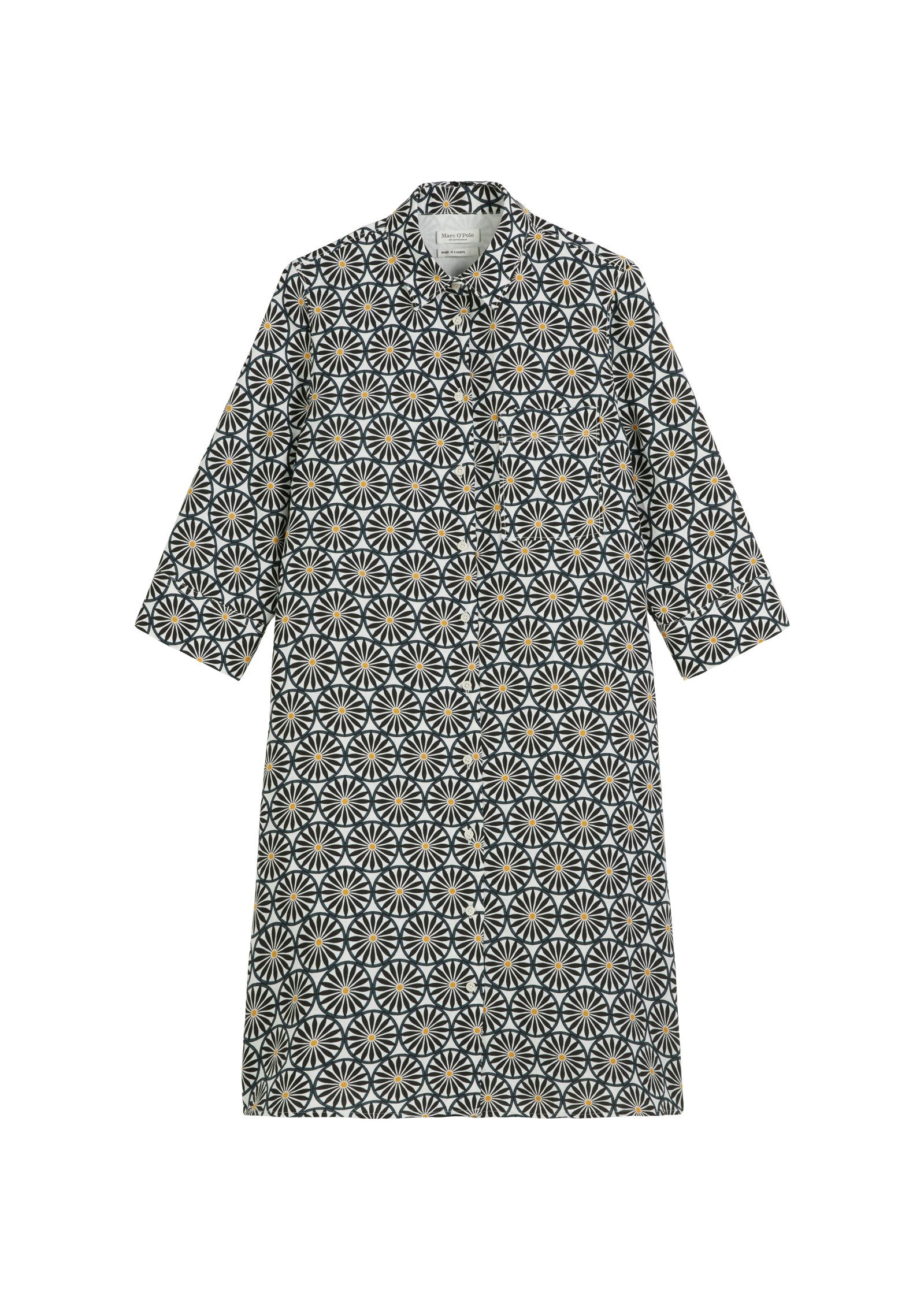 Marc O'Polo Jurk met overhemdkraag met printmotief
