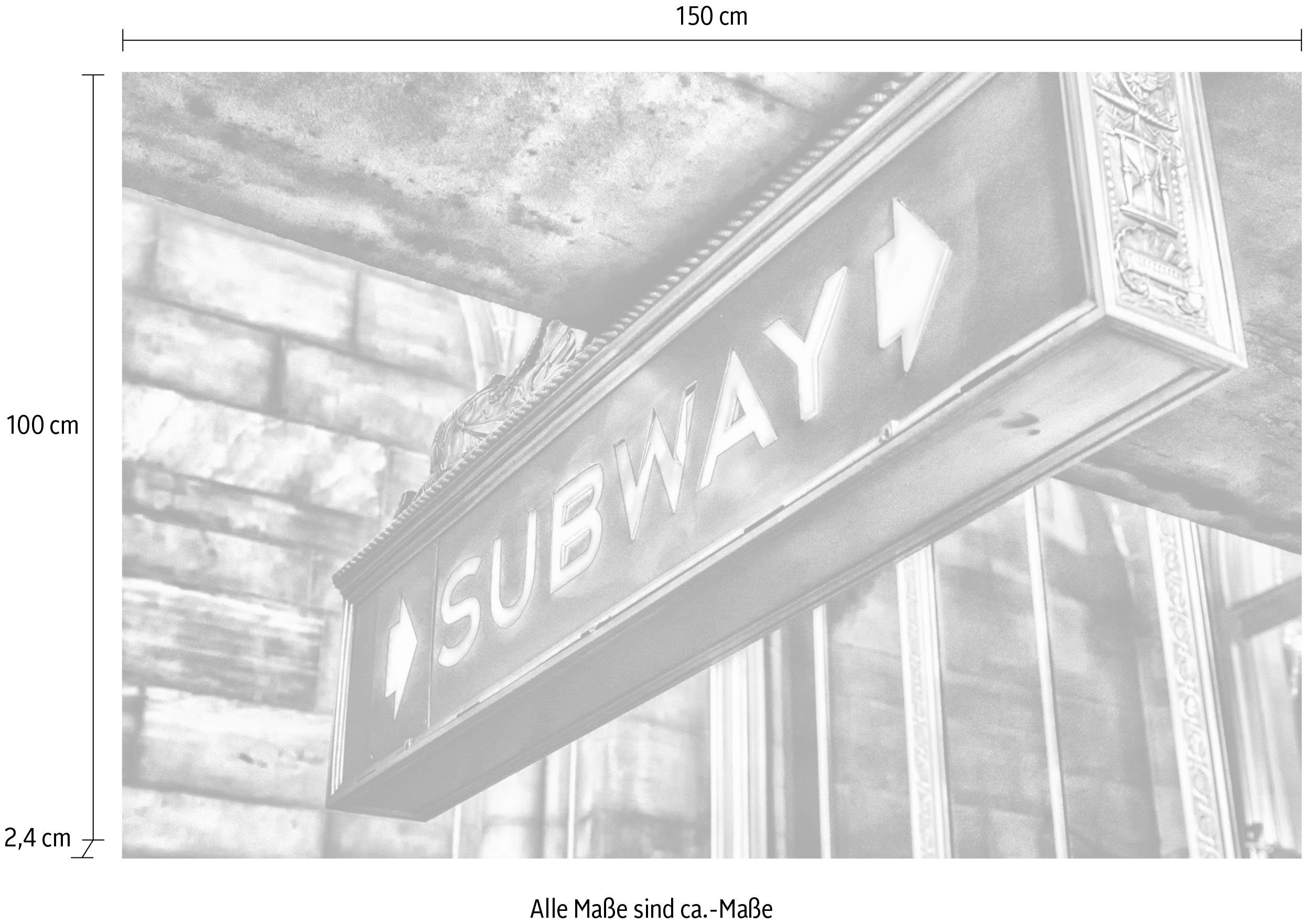 queence Artprint op acrylglas SUBWAY bord Fine Art-print in galeriekwaliteit