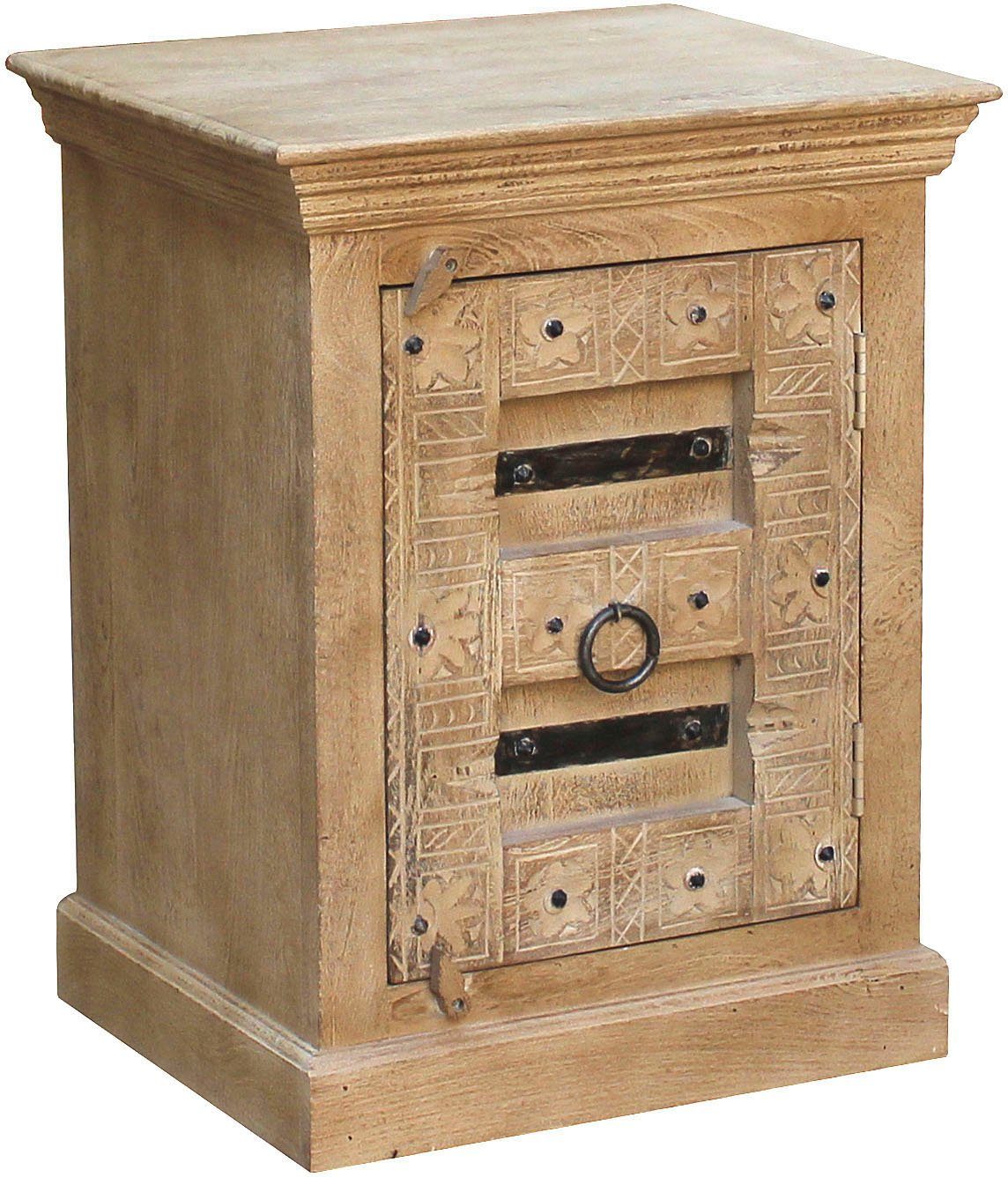 SIT Nachtkastje Daipur met luxueus houtsnijwerk