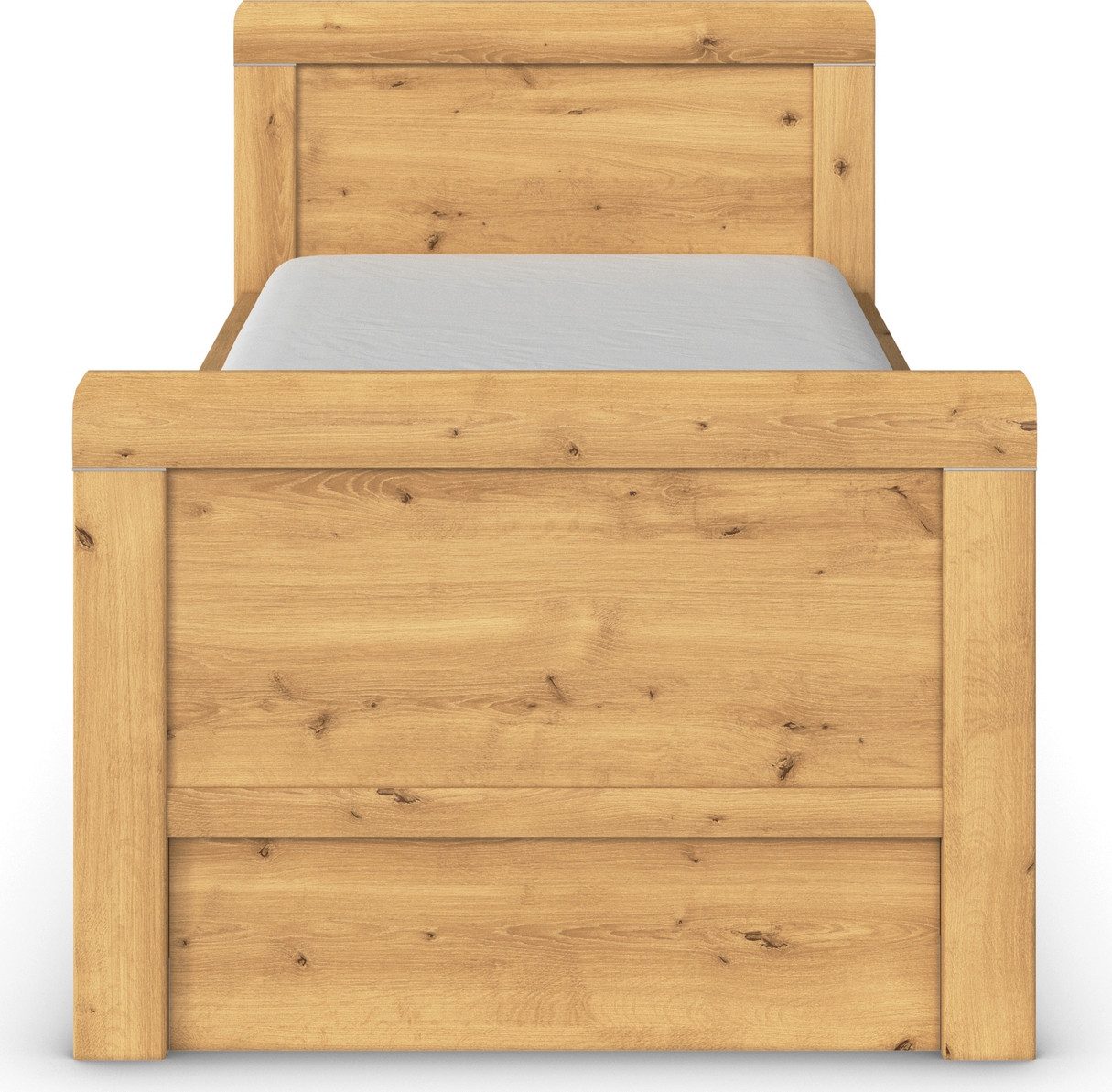 rauch Ledikant met bergruimte Bed Eenpersoons Stollenbed Bedkasten EVELYN in comfortabele hoogte met houten hoofdeinde en lades made in germany