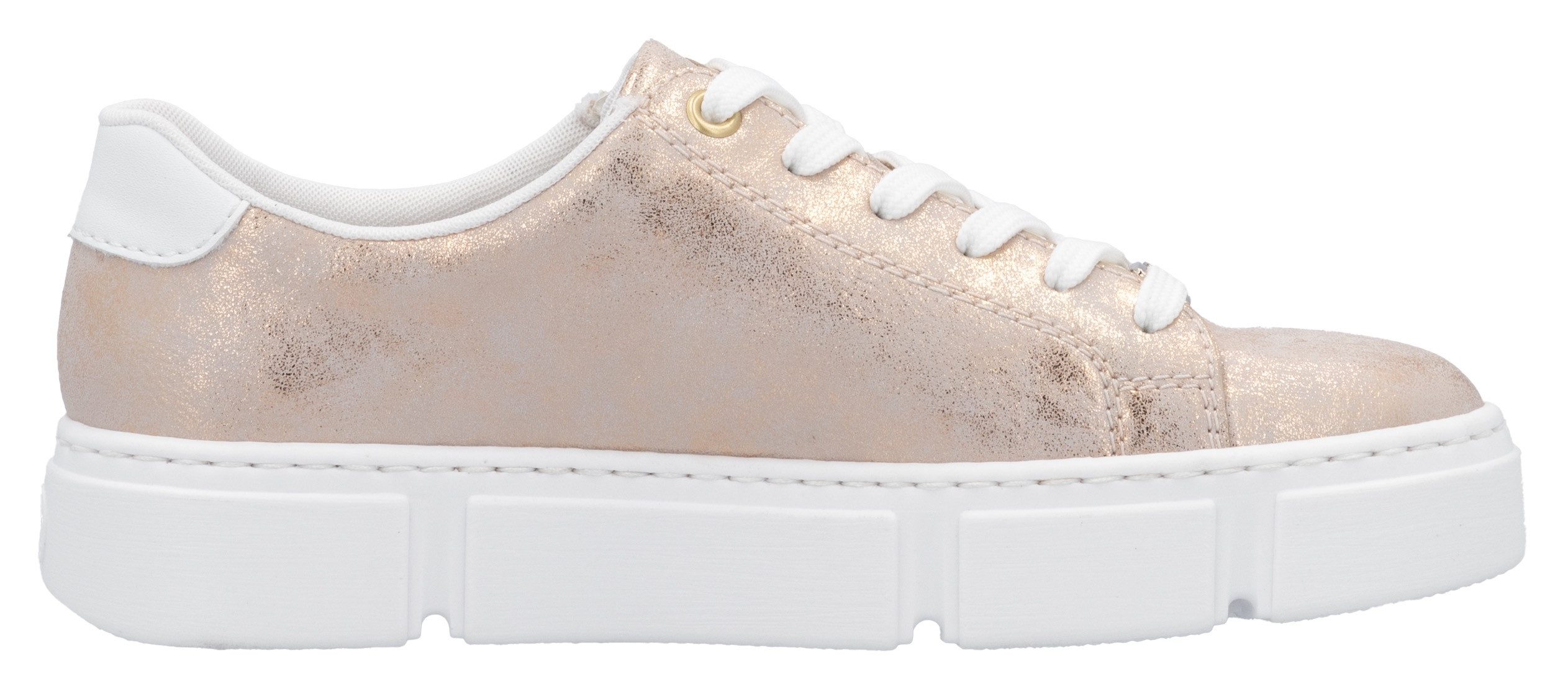 Rieker Plateausneakers , vrijetijdsschoen, lage schoen, veterschoen met rits