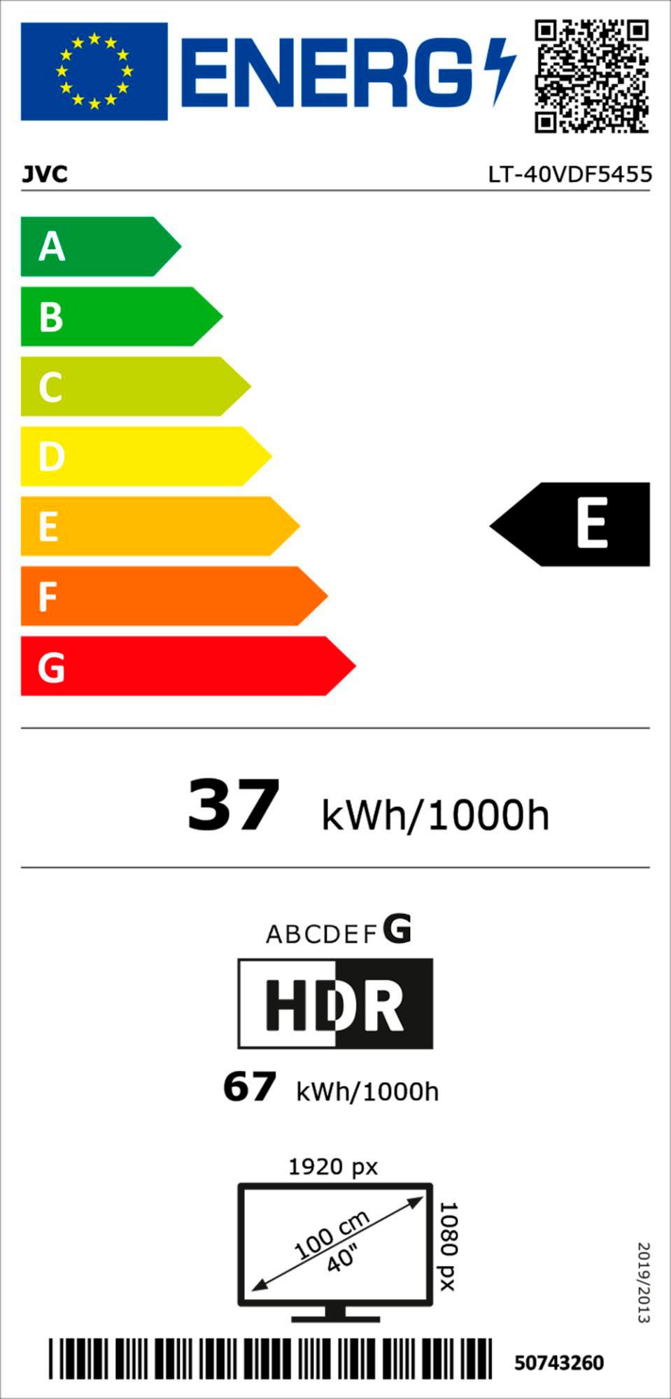 JVC Led-TV LT-40VDF5455, 100 cm / 40", Smart TV