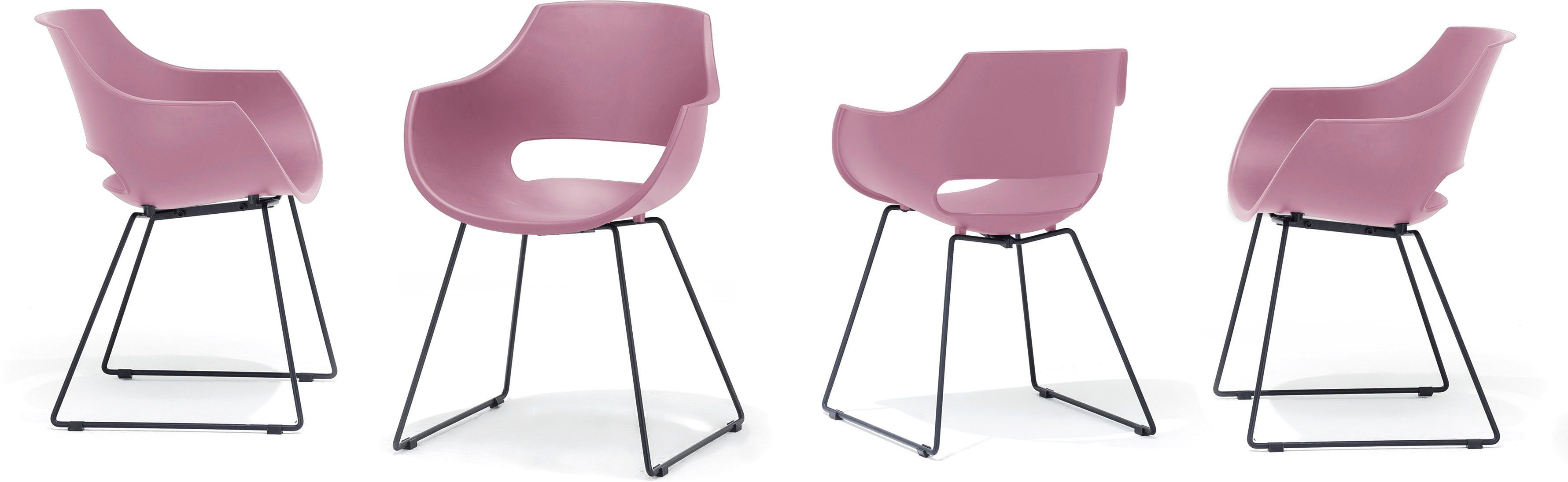 MCA furniture Kuipstoel Rockville 4-set, schaats, kunststof, belastbaarheid 120 kg, zithoogte ca. 46 cm (set, 4 stuks)