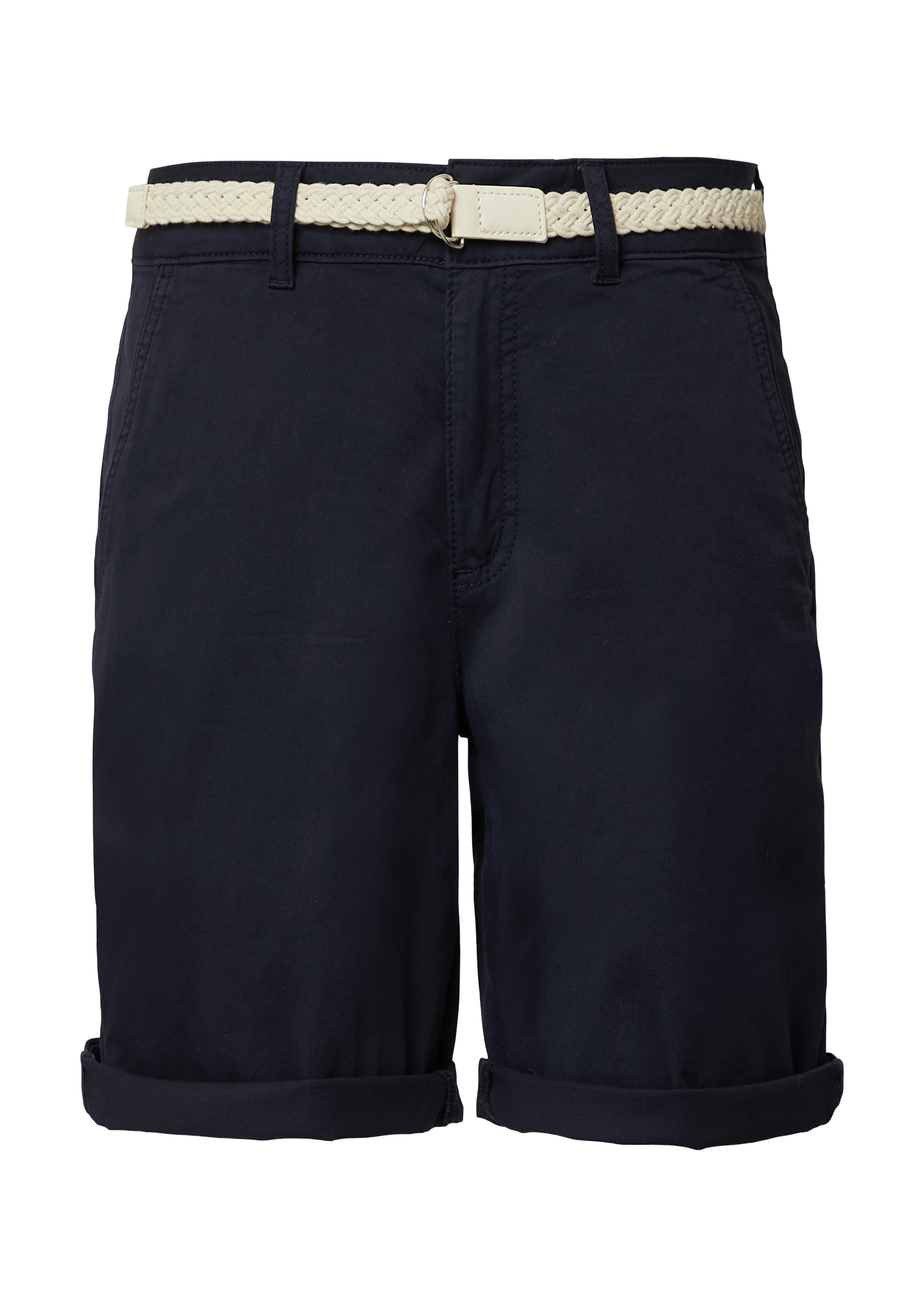 s.Oliver Chino-short Zomerbroek met gevlochten riem