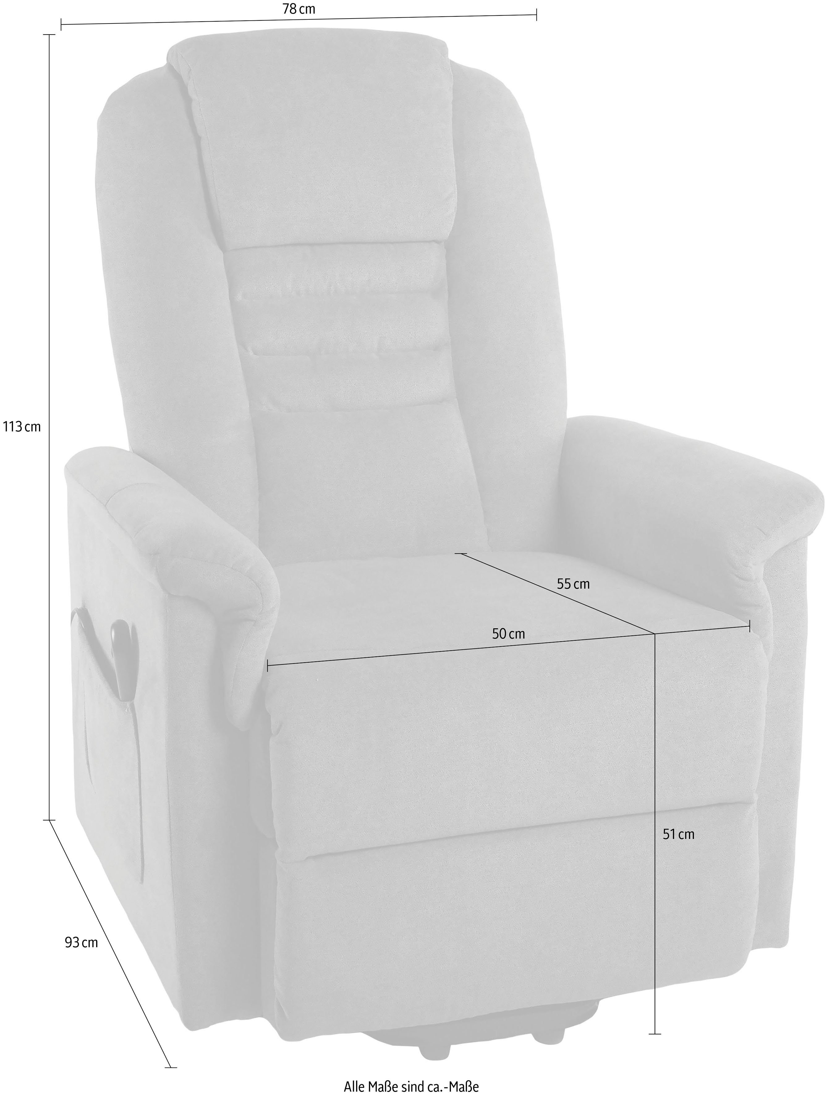 Duo Collection Relaxfauteuil Granada met elektrische opstahulp Relaxfunctie en pocketveren binnenvering met stalen nosagvering