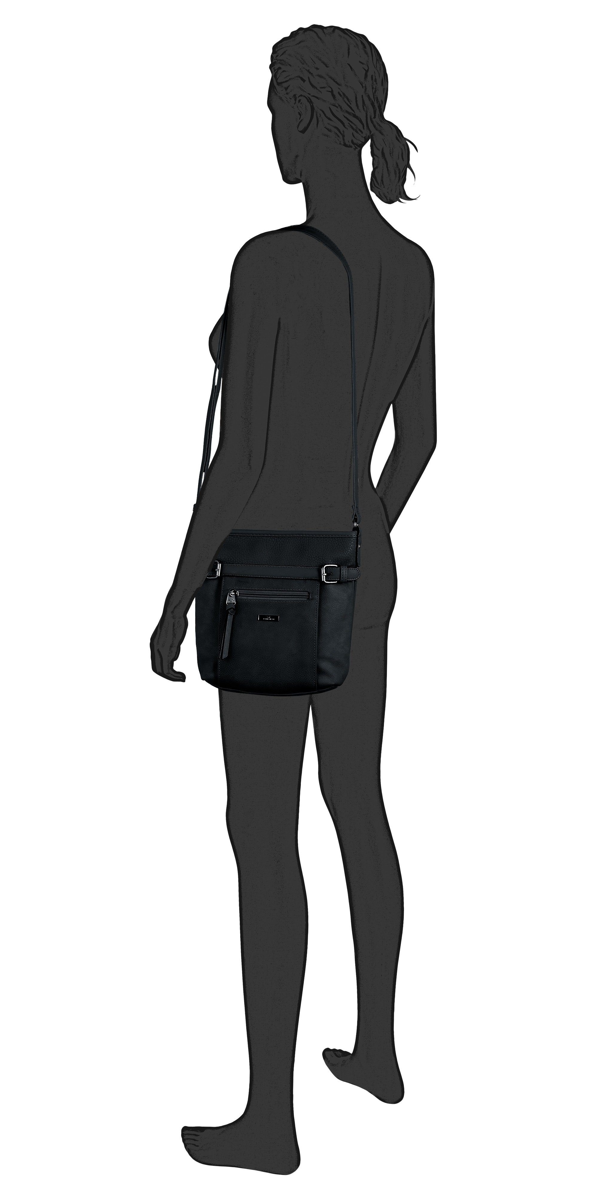 Tom Tailor Schoudertas Juna met details in metallic-look
