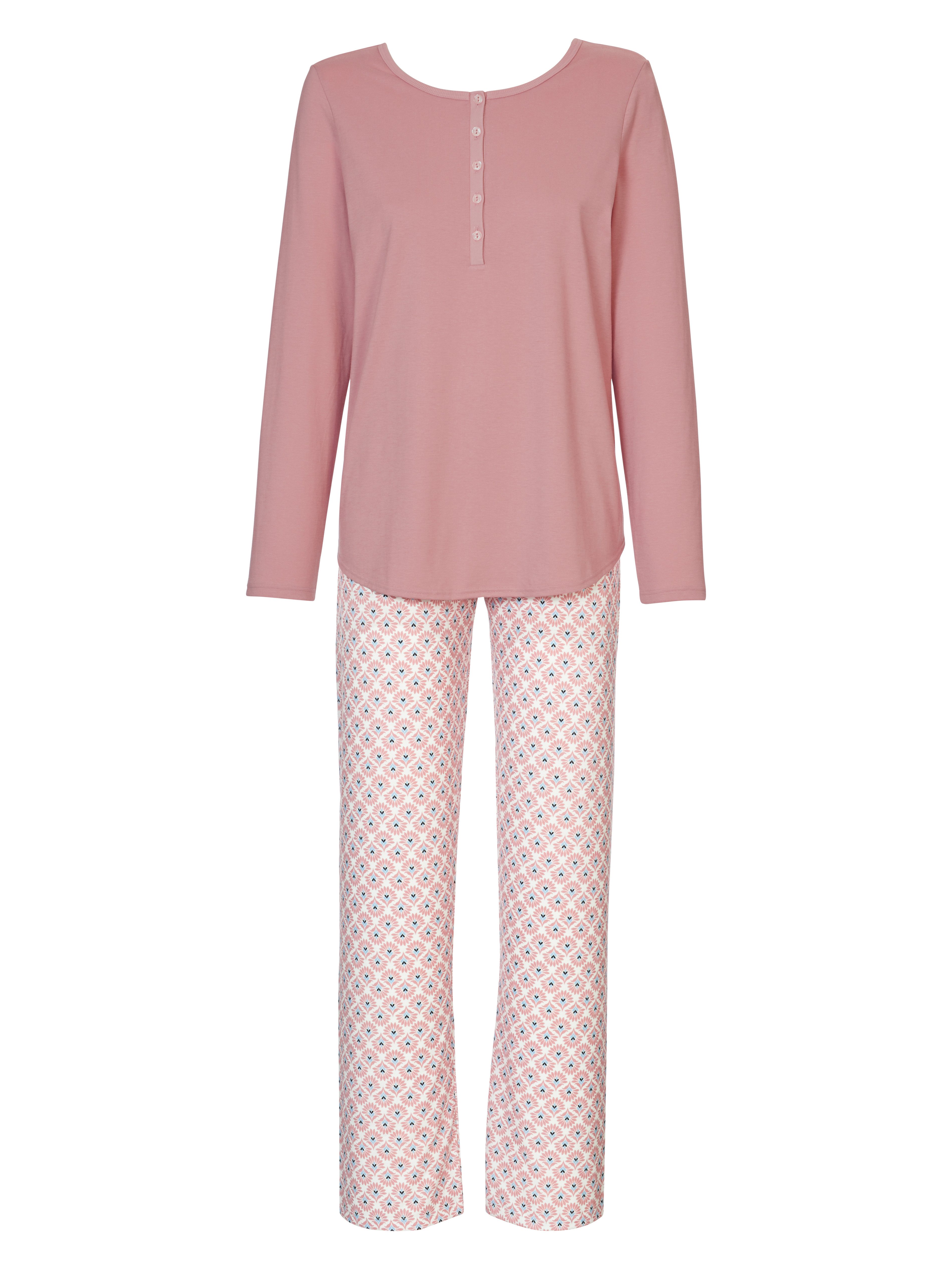 CALIDA Pyjama Lovely Night met knoopsluiting aan de hals (2-delig)