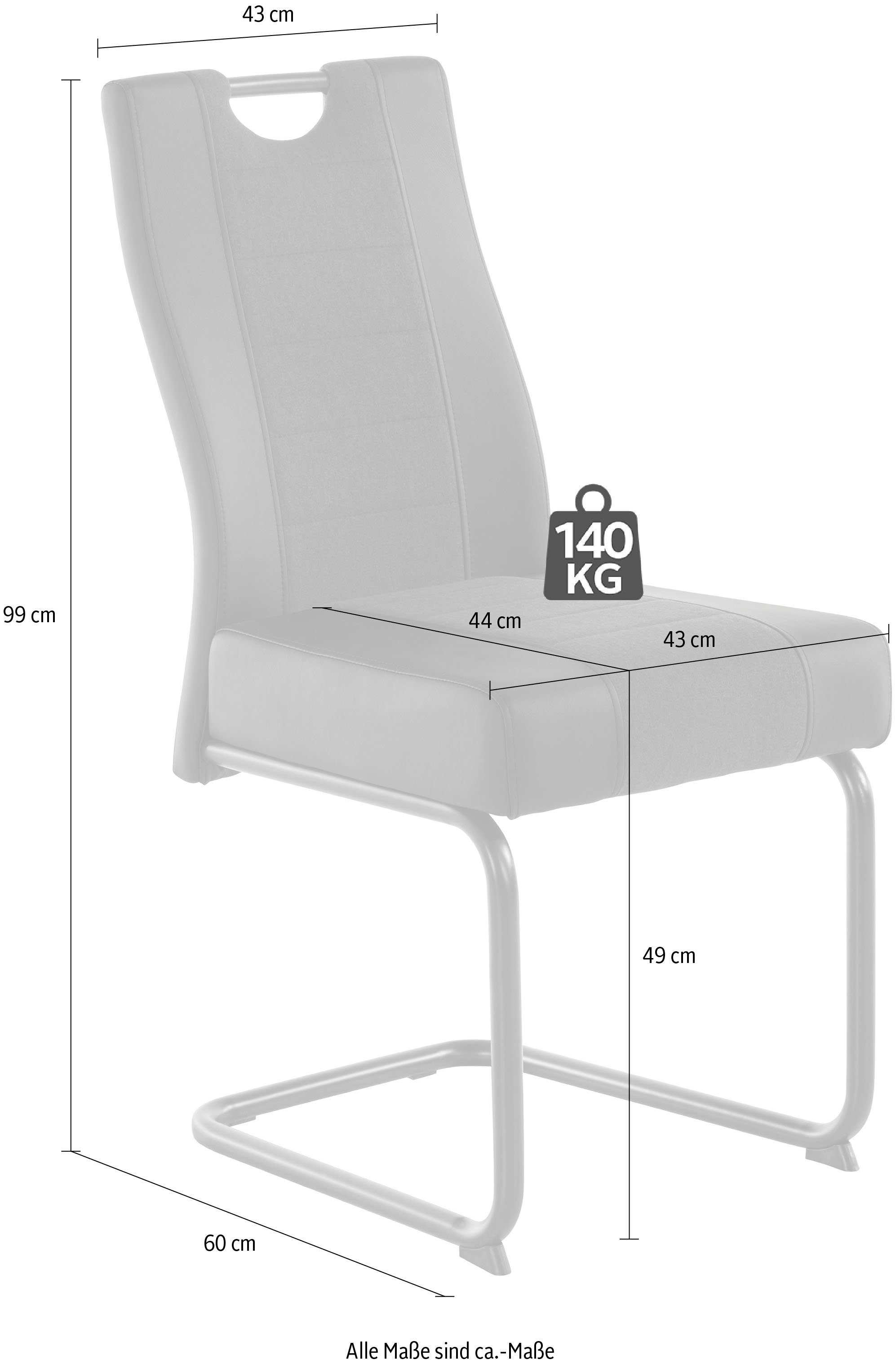 HELA Eetkamerstoel Erika S 2 of 4 stuks, comfortabele bekleding met binnenvering, sledestoel (set)
