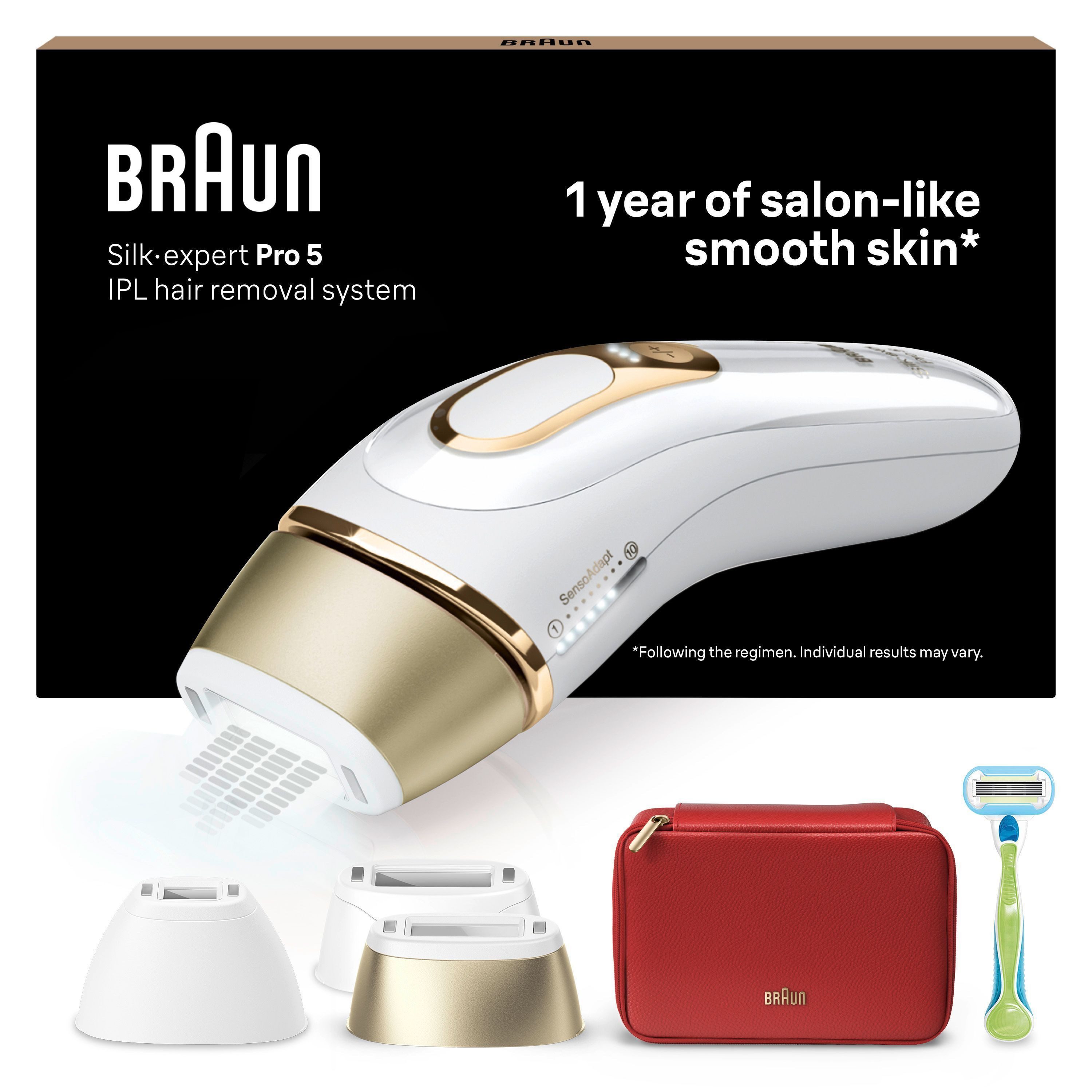 Braun IPL-ontharingsapparaat Silk·expert Pro 5 PL5262 3 opzetstukken, opbergtas, venus scheermes
