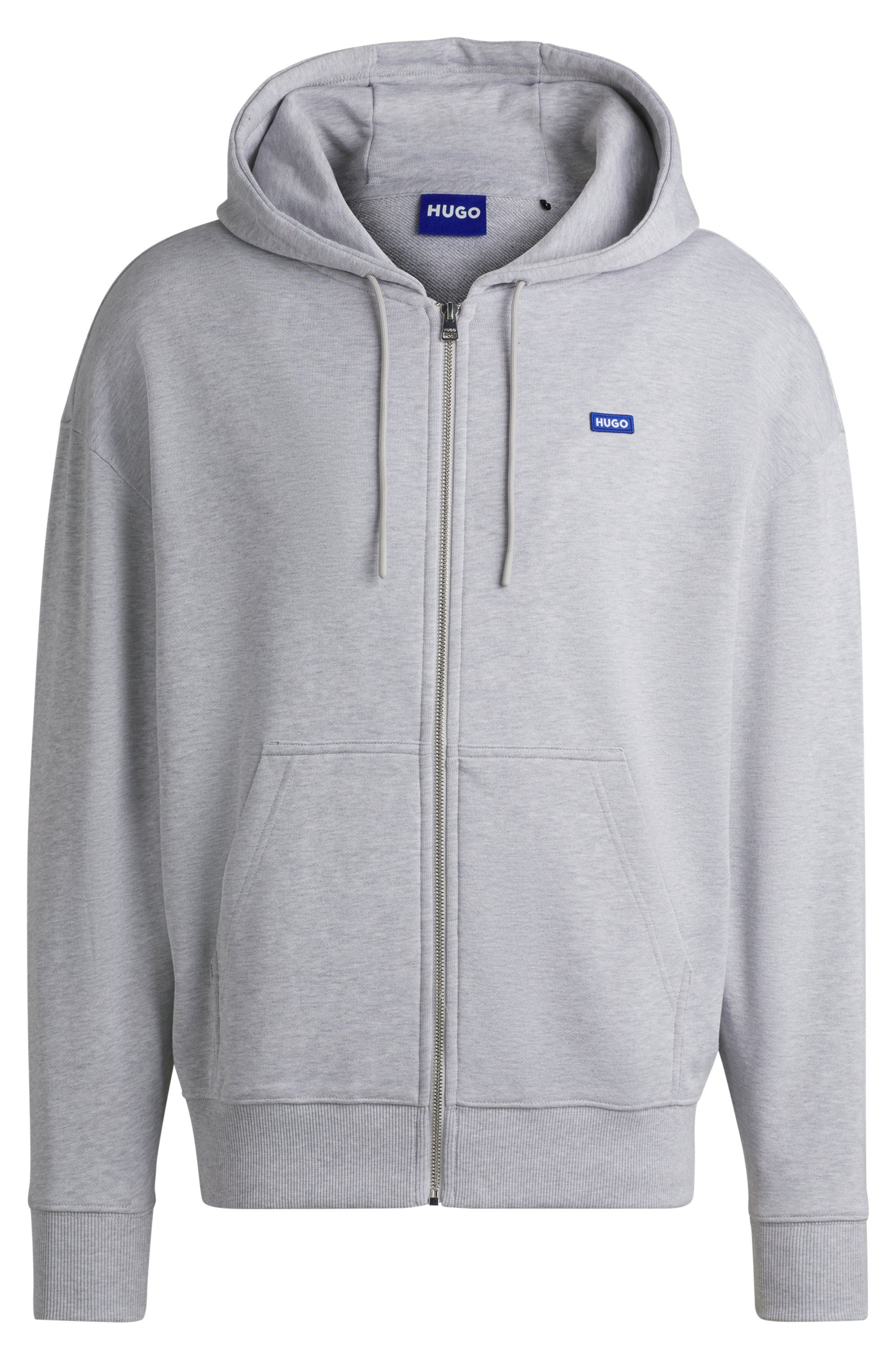 HUGO Blue Sweatvest Doa met capuchon, logo-badge
