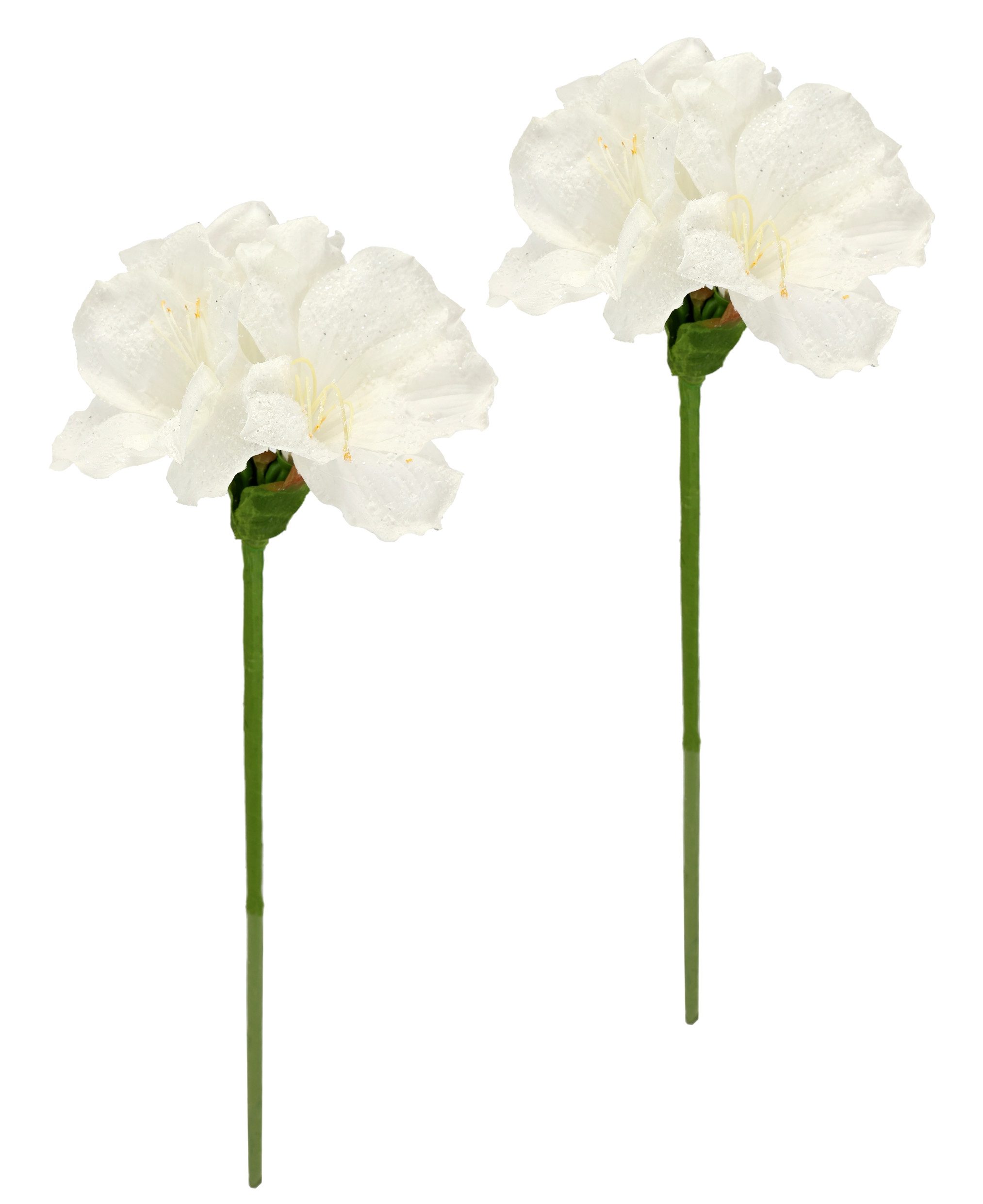 I.GE.A. Kunstbloem Amaryllis 2-delige set 60cm bloemen tak decorat tak kerstdecoratie kerstbloem decor