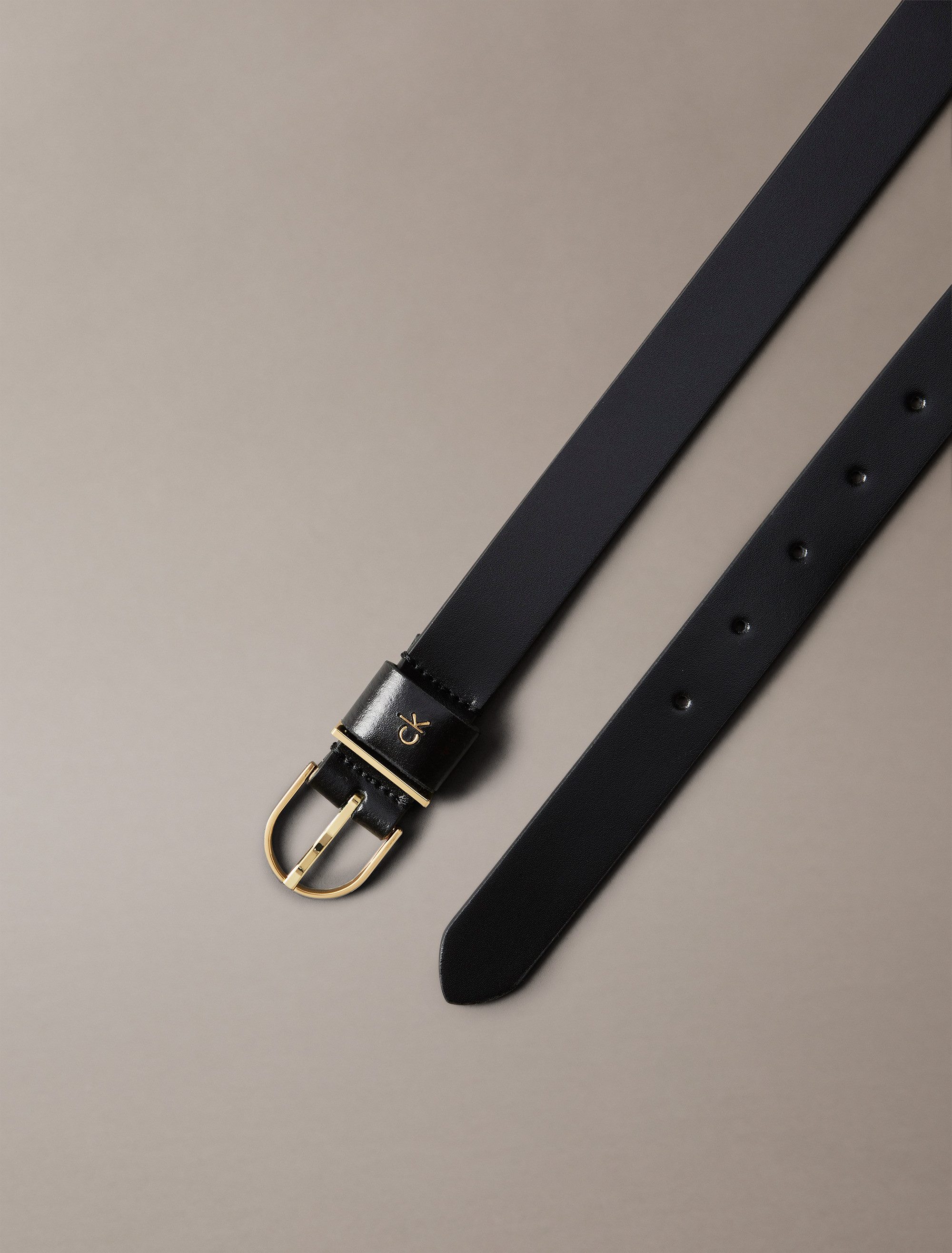 Calvin Klein Leren riem CK METAL LOOP ROUND BUCKLE 25MM