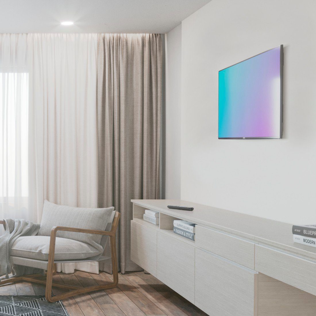 Hama Tv-wandhouder TV-beugel, plat, stijf, 94 - 229cm (37" - 90"), 43", 50", 55", 65", 75"