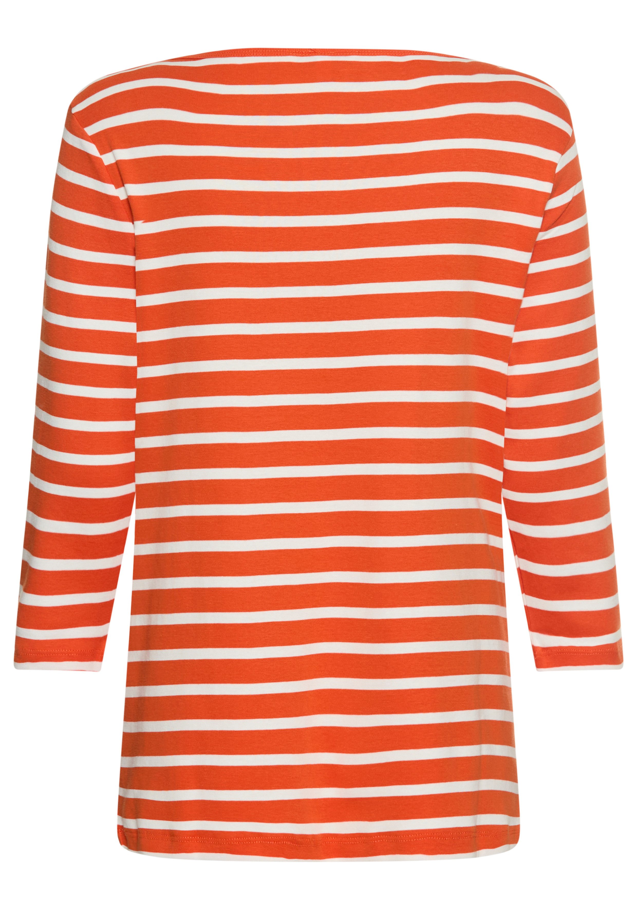 Tommy Hilfiger Curve T-shirt CRV SLIM CODY BOAT-NK 3/4SLV in grote maten, 3/4 mouwen, logoborduring