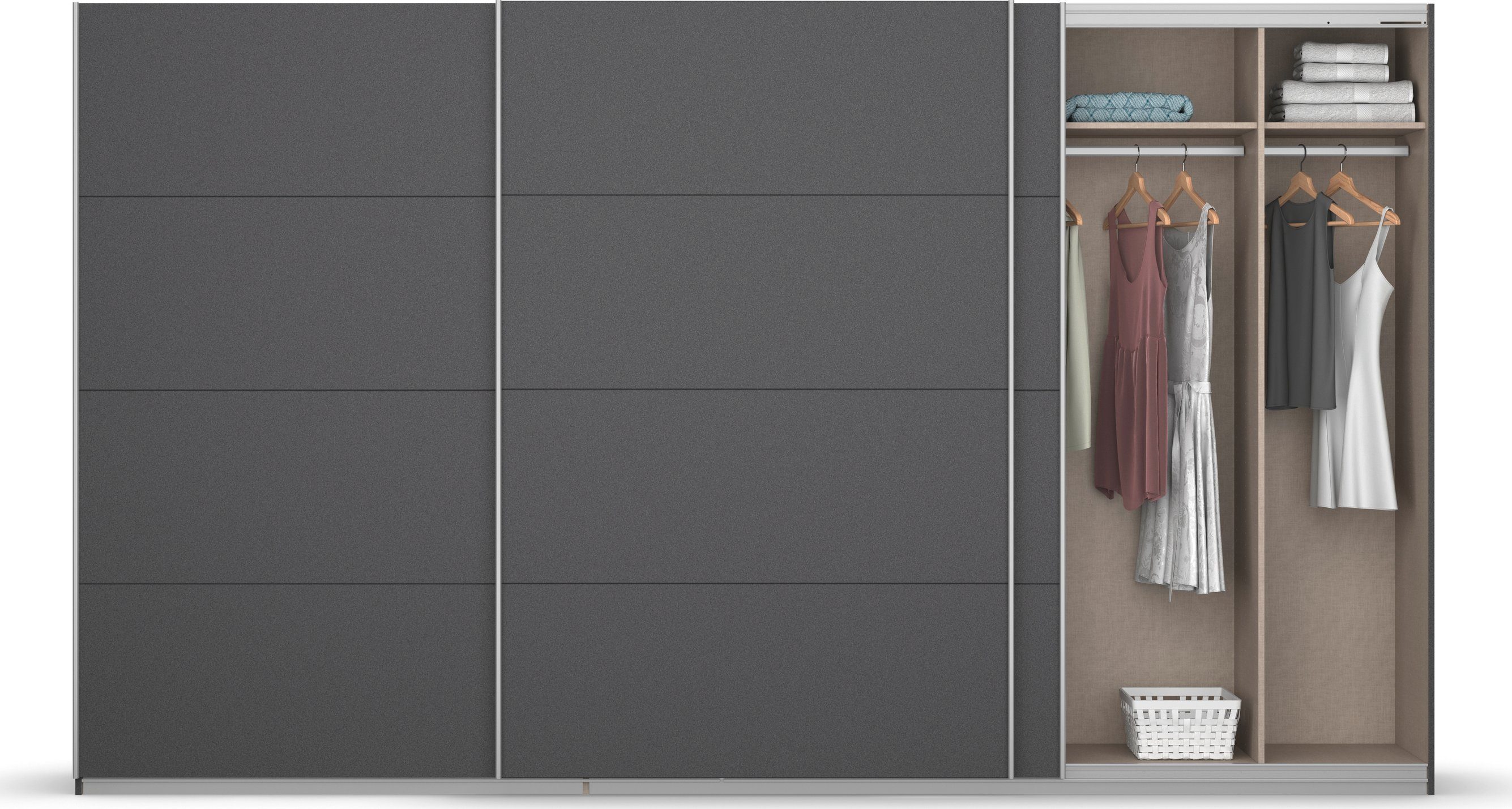 rauch Zweefdeurkast Kledingkast kast garderobe KOLUNA met decor-front inclusief 2 binnenladen en extra legplanken made in germany