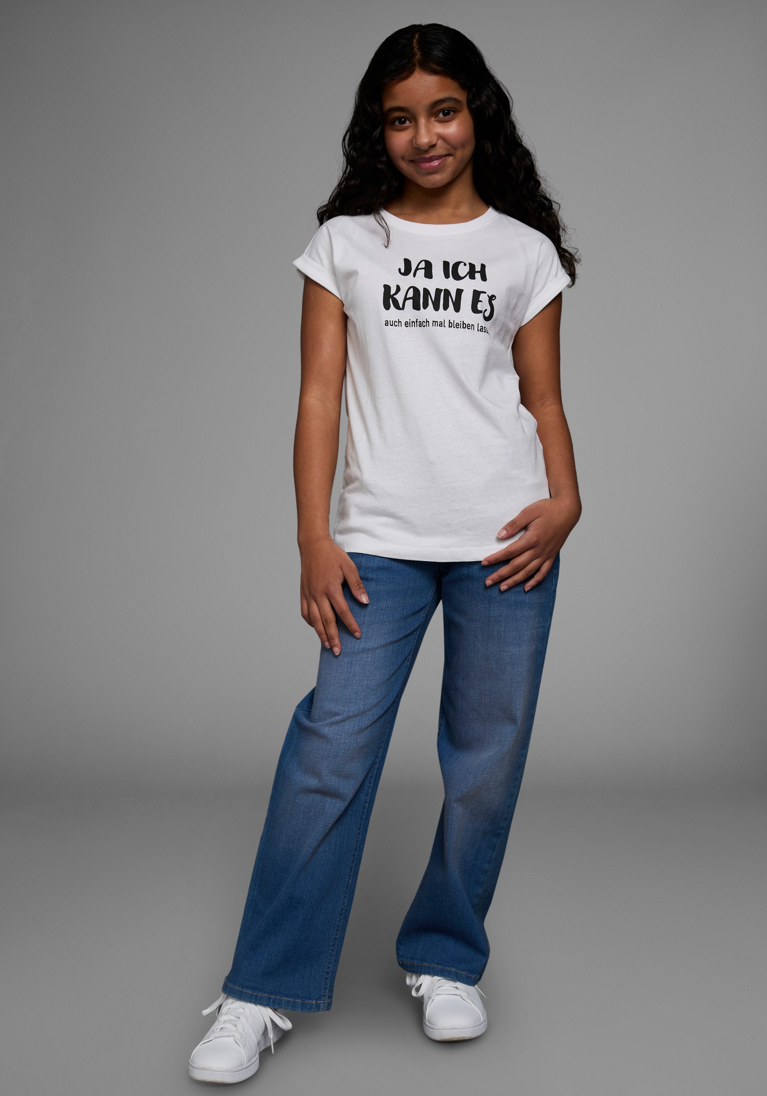 KIDSWORLD T-shirt Ja ik kan het ... Korte mouwen, comfortabele pasvorm, met coole statements