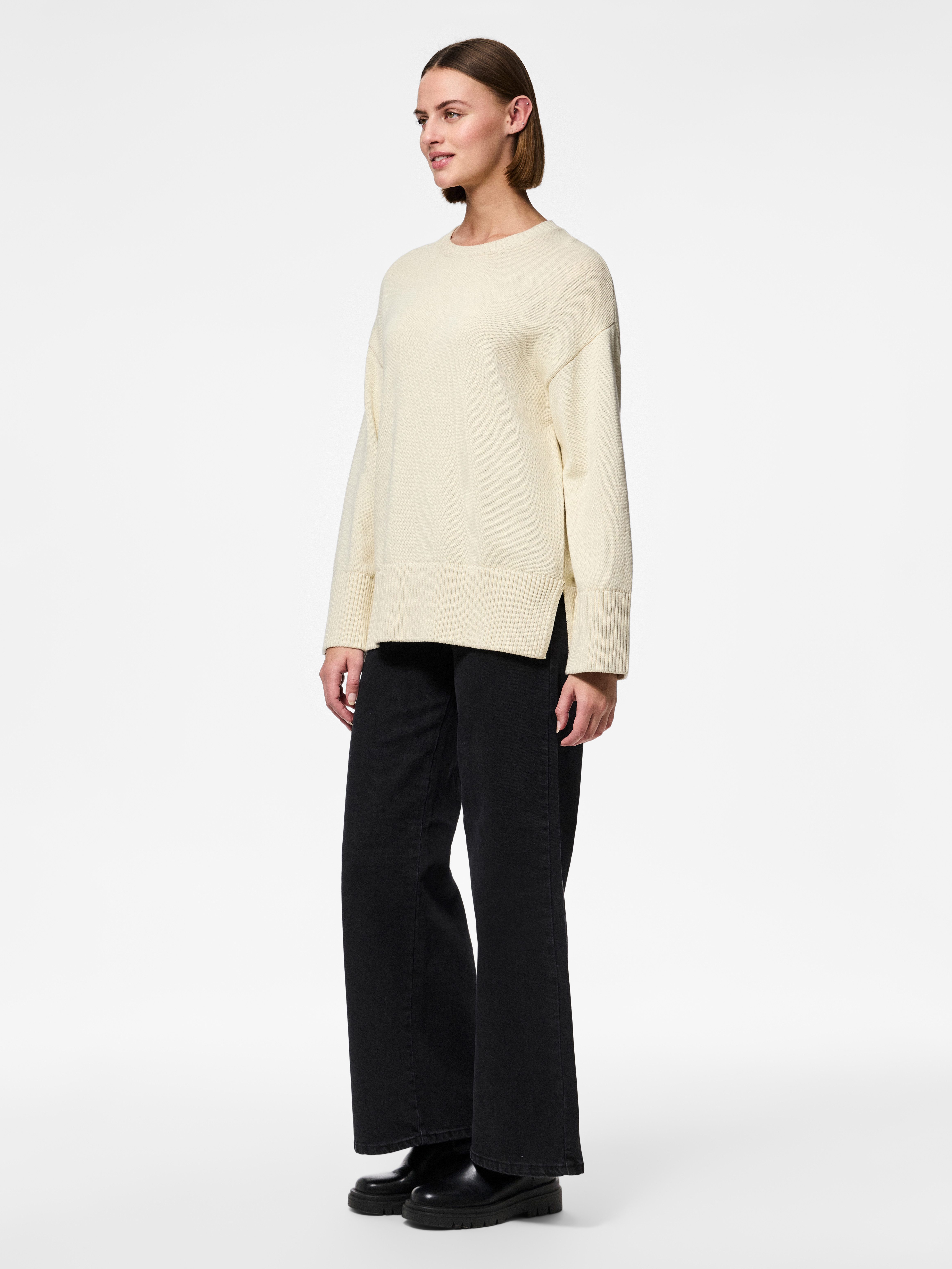 pieces Trui met ronde hals PCAVA LS O-NECK SLIT KNIT NOOS