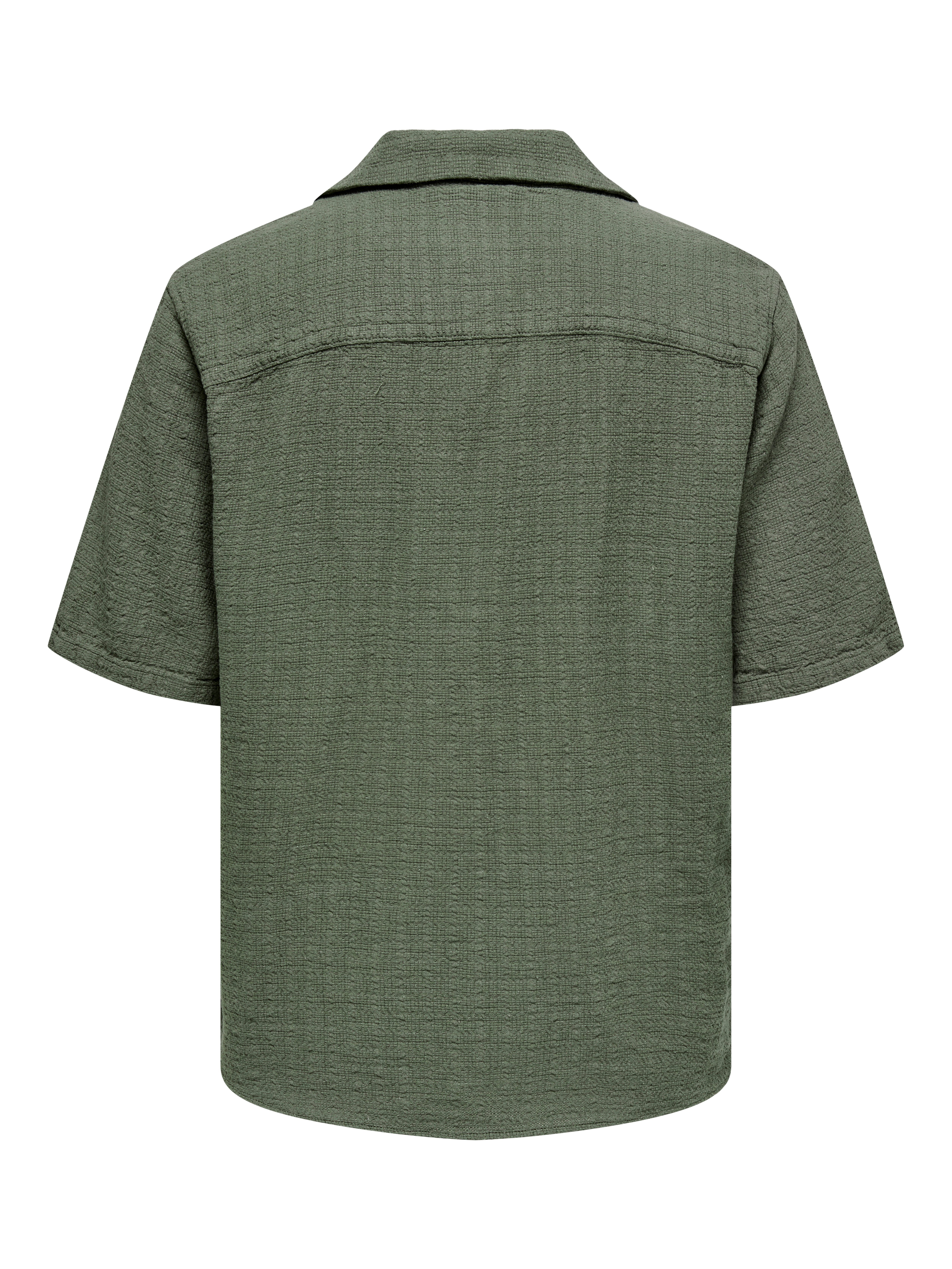 ONLY & SONS Overhemd met korte mouwen ONSLATHAM RLXSS RESORT LINEN STRUC 0257