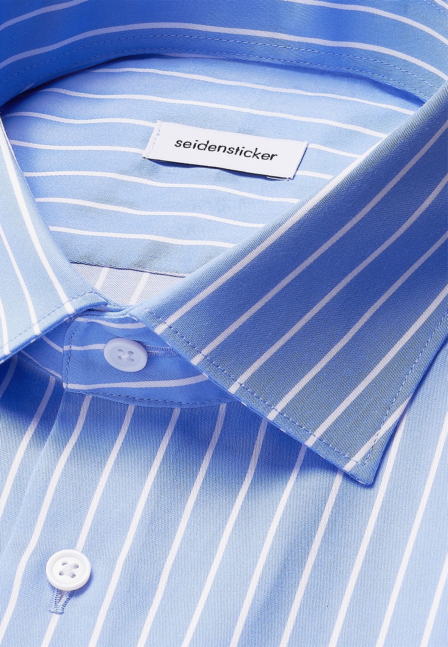 seidensticker Businessoverhemd Zwarte roos Slim 1/1 Kent kraag gestreept