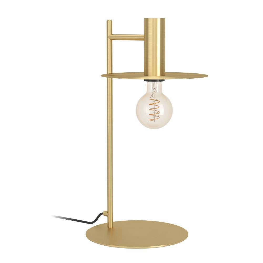 EGLO Tafellamp ESCANDELL Nachtkastlamp, tafellamp van metaal in geborsteld messing, E27 (1 stuk)