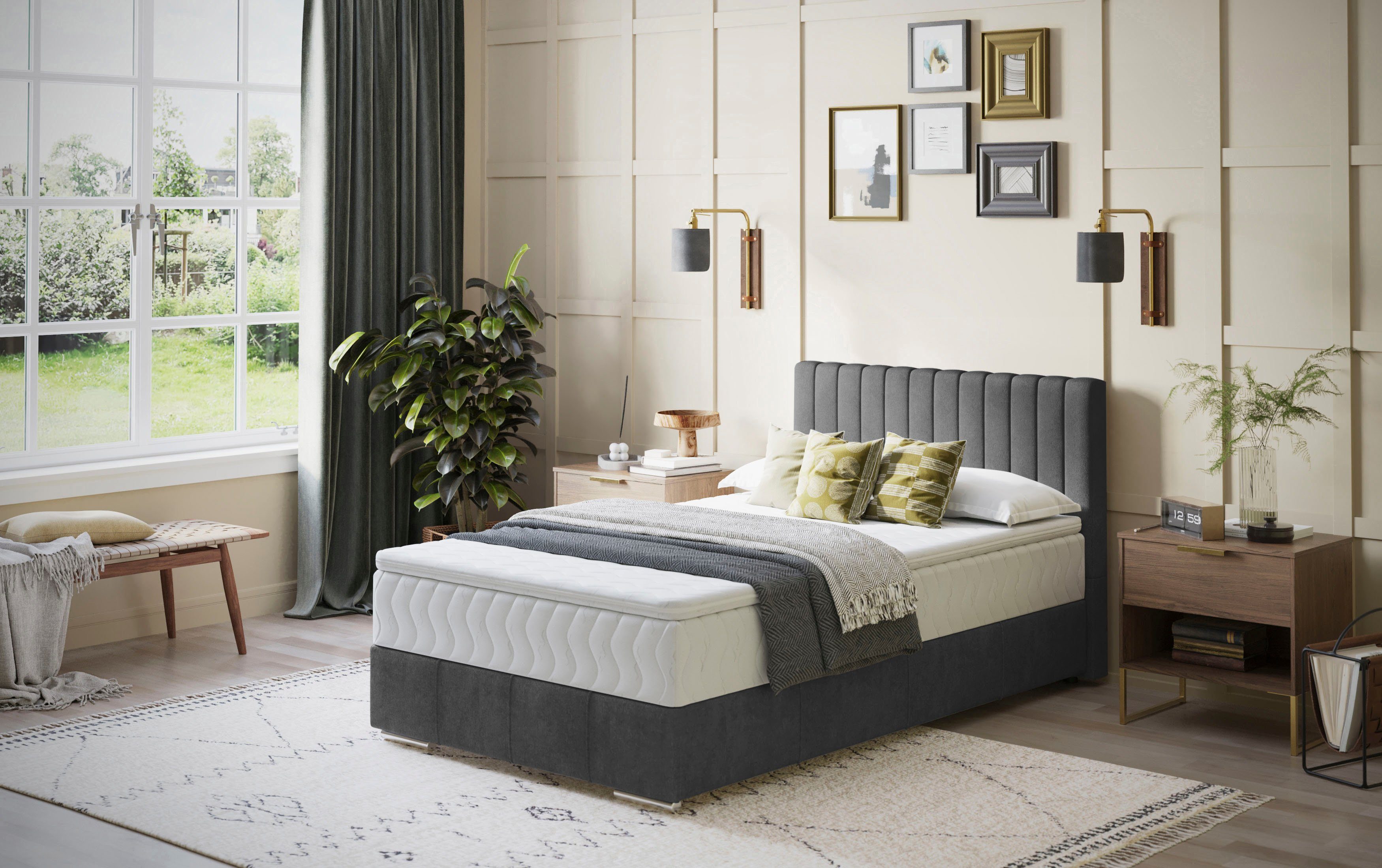 INOSIGN Boxspring Thor mit Bettkasten, inkl. Matratze Topmatras en sierkussen, in verschillende hard