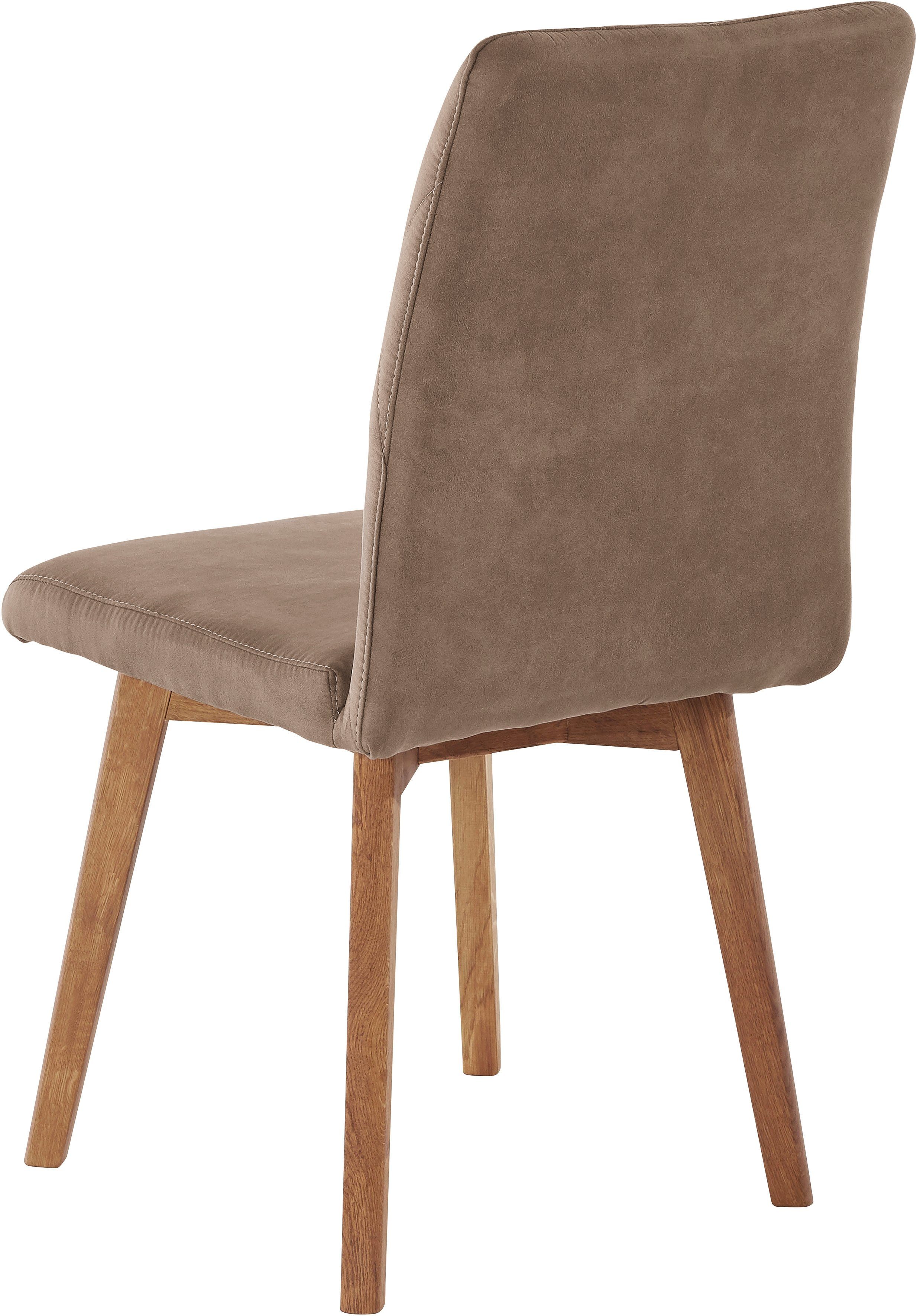 Home affaire Eetkamerstoel Brest Frame van eiken massief hout geolied (2 stuks)