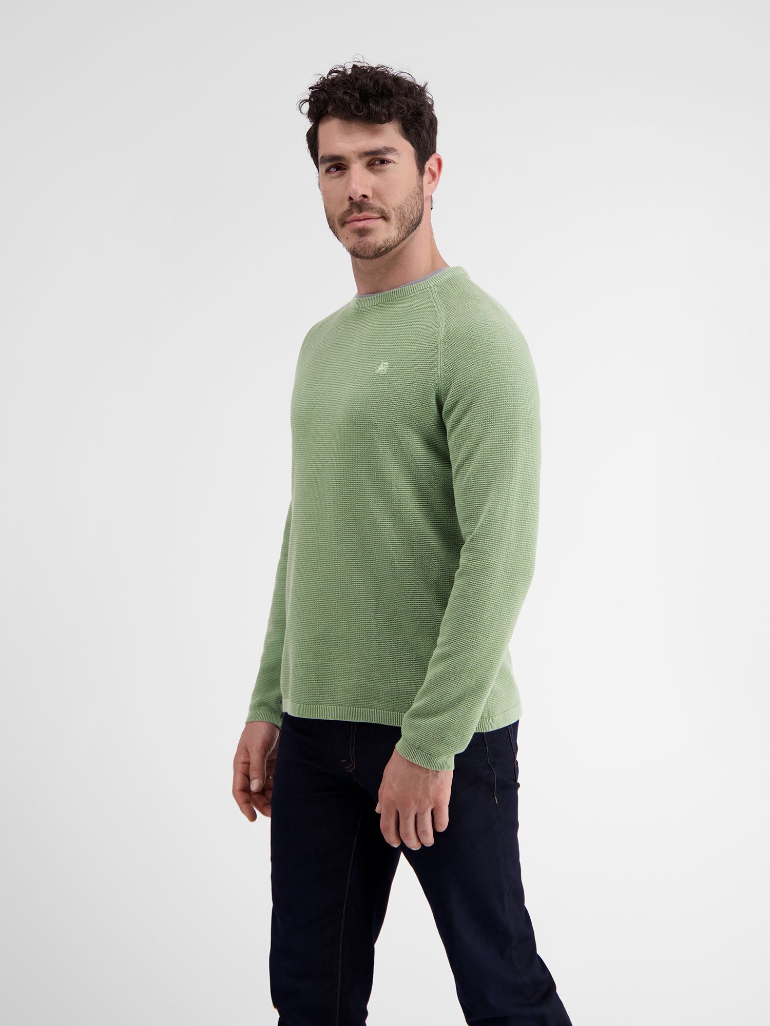 Lerros Gebreide trui LERROS gestreepte gebreide pullover, structuurkatoen