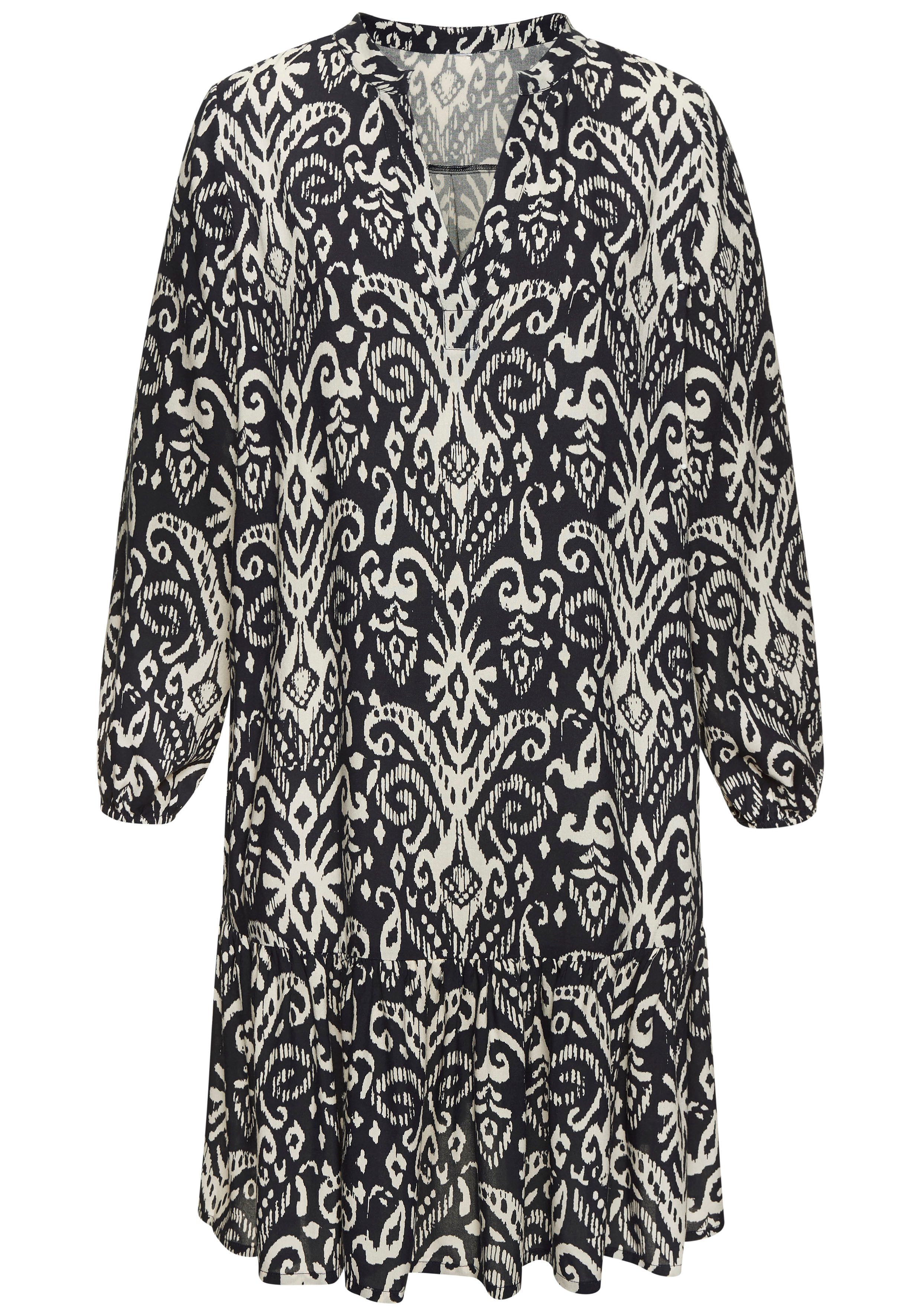 Vivance Lange tuniek met volant aan de zoom, losse blousejurk in boho-stijl, strandjurk