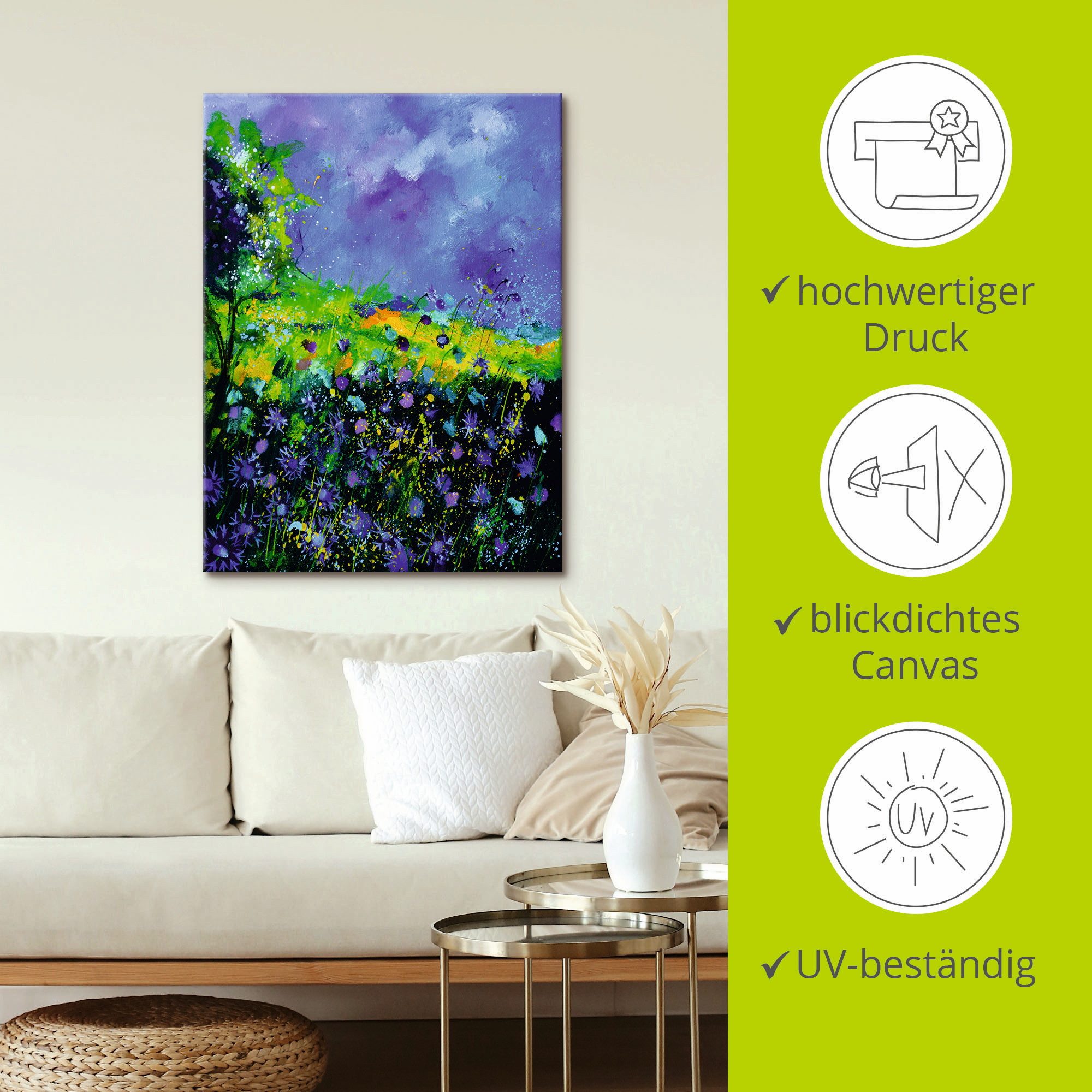 Artland Artprint Wilde bloemen als artprint op linnen, poster in verschillende formaten maten