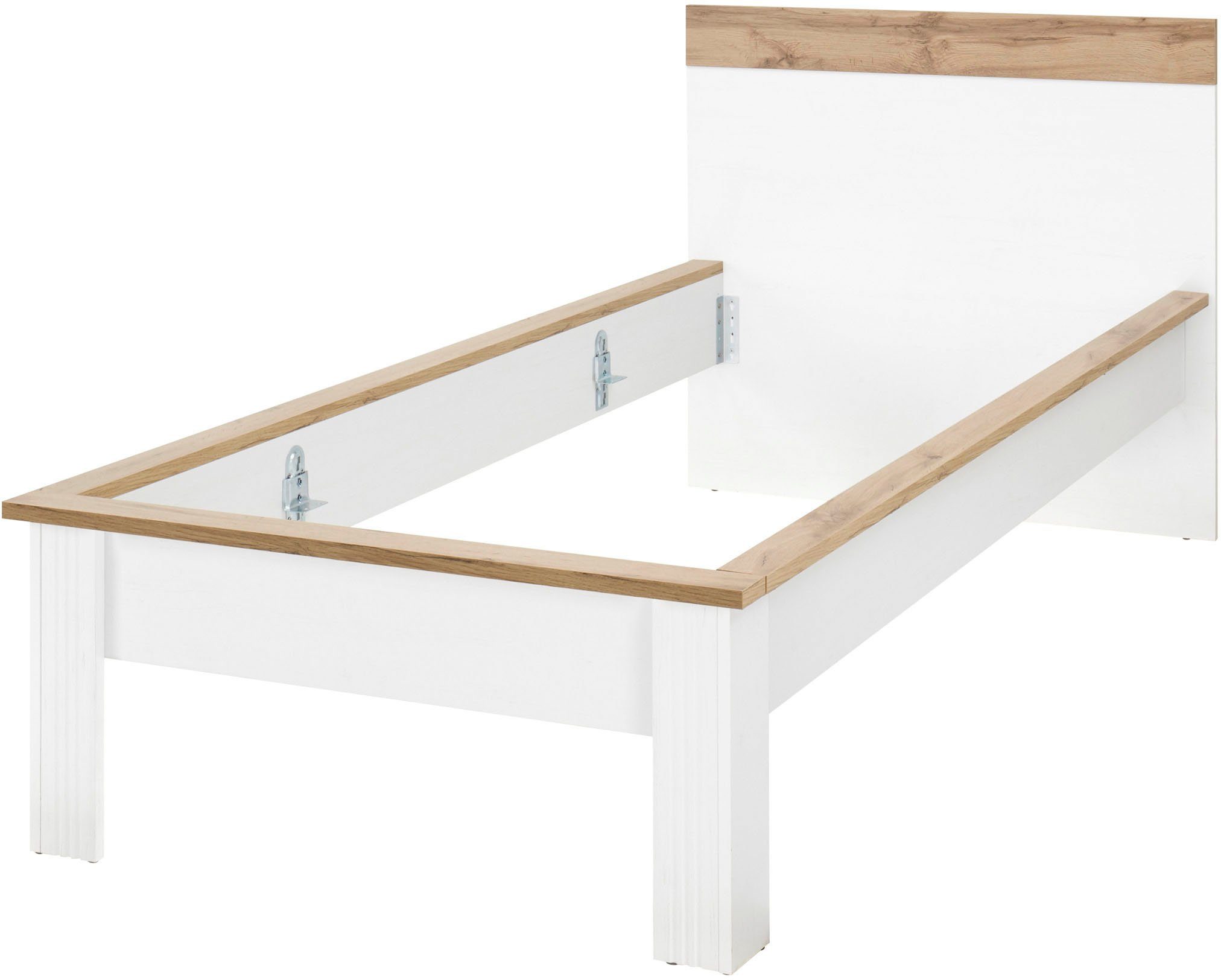 Home affaire 1-persoonsledikant WESTMINSTER bed in landelijke stijl, tweepersoonsbed, bedframe in verschillende kleuren beschikbaar, ligoppervlak 90/140/180x200 cm