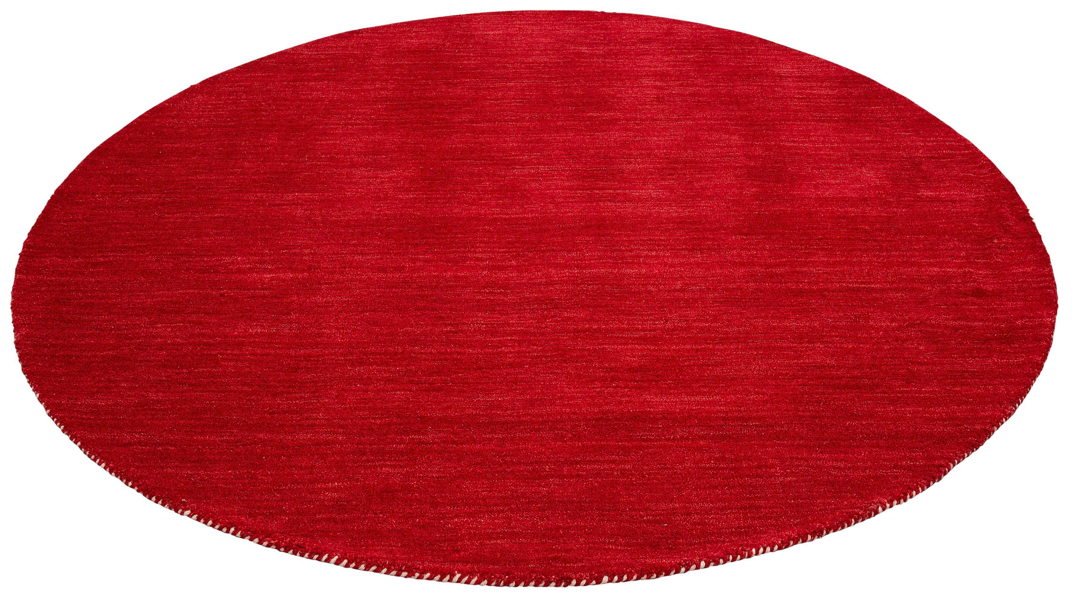 THEKO Wollen kleed Gabbeh uni, Handgeweven vloerkleed, mêlee, zuivere wol, met de hand geweven
