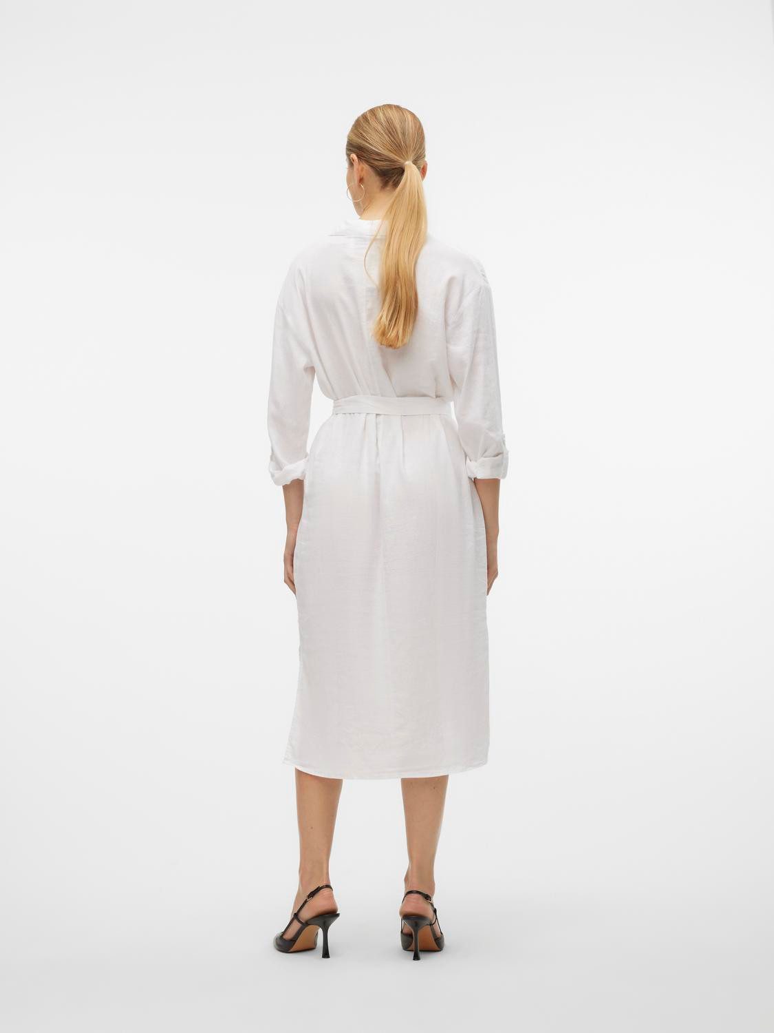 Vero Moda Jurk met overhemdkraag VMLINN LOOSE CALF SHIRT WVN NOOS