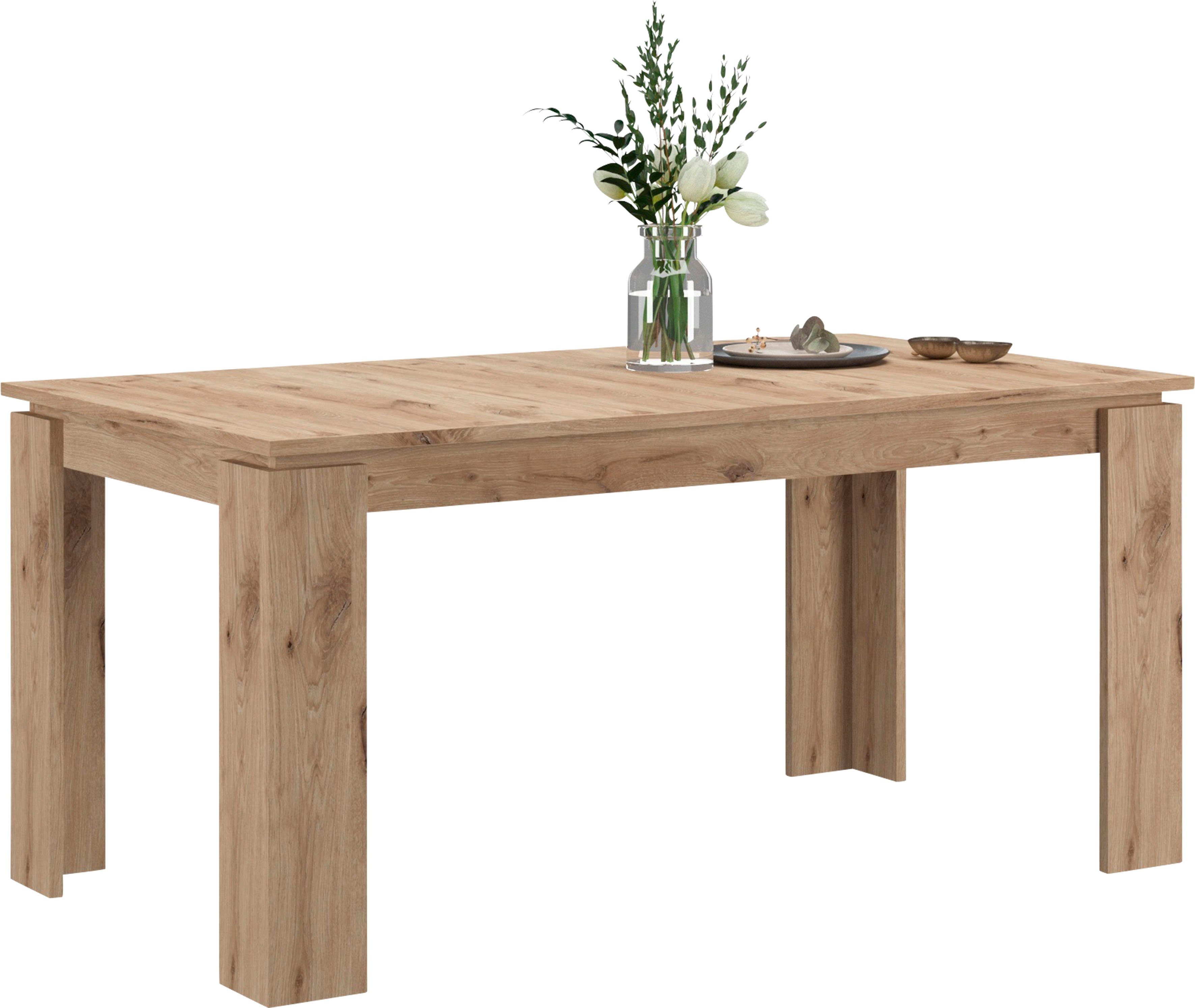 INOSIGN Eettafel Kalmar, rechthoekig, 160 cm uitschuifbaar naar 200 cm, inclusief Inlegplaat