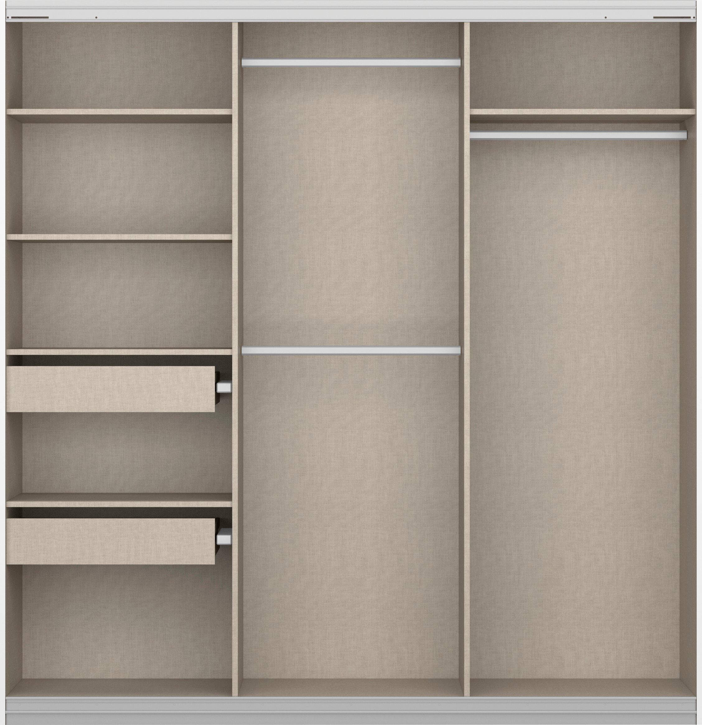 rauch Zweefdeurkast Kledingkast kast garderobe BESTSELLER KOLUNA met spiegel inclusief 2 binnenladen en extra legplanken made in germany
