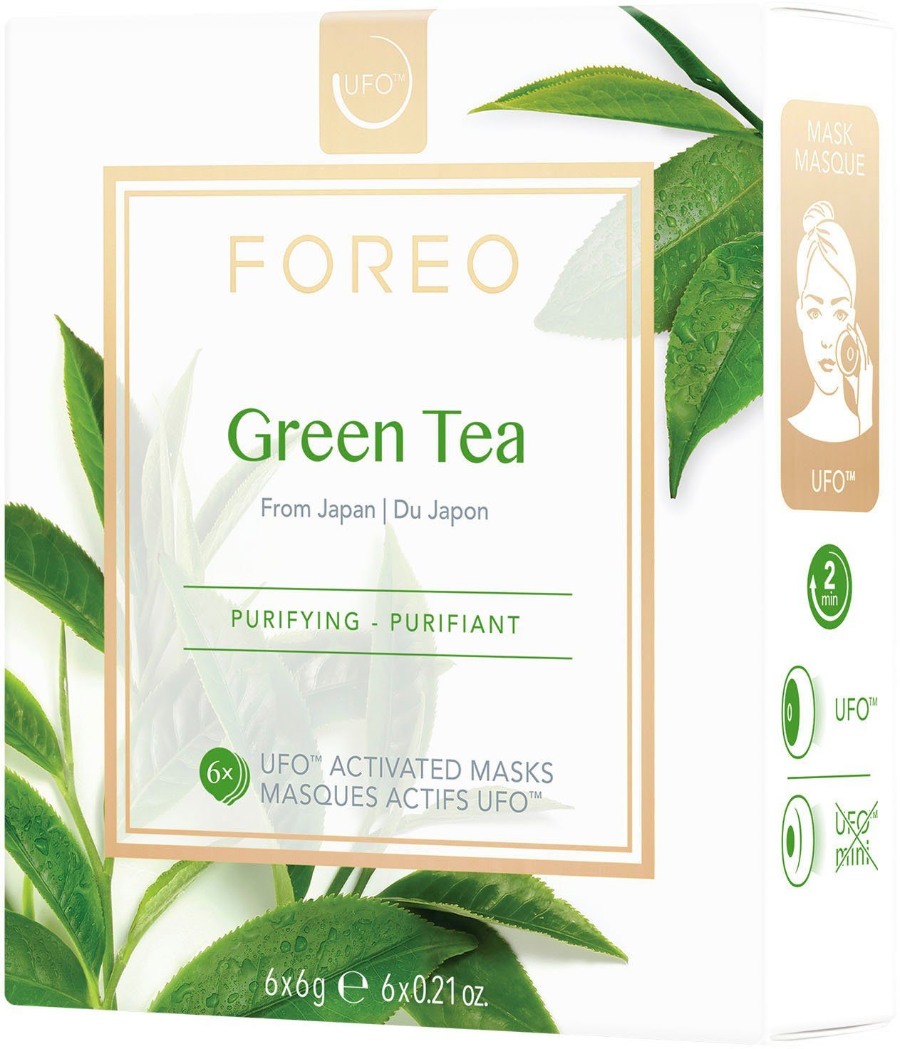 FOREO Masker Green tea 6 x 6 g, compatibel met ufo & ufo mini