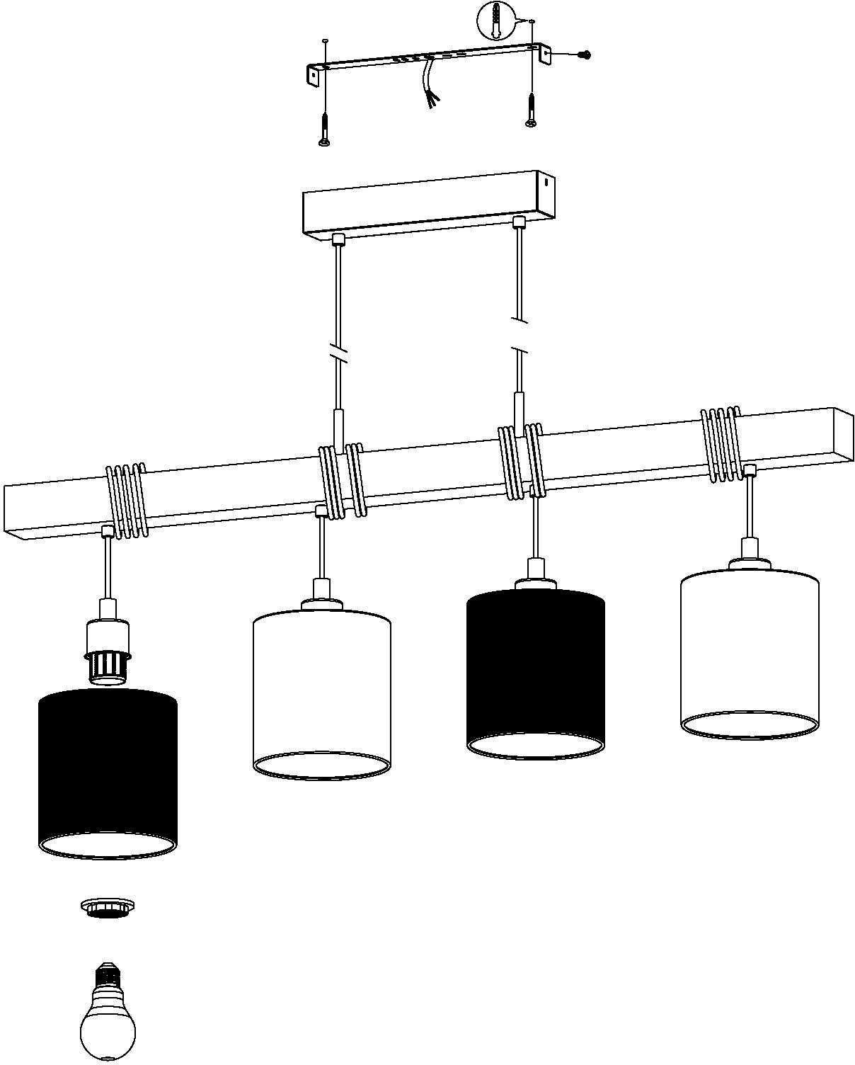 EGLO Hanglamp TOWNSHEND 2 Hanglicht, hanglamp