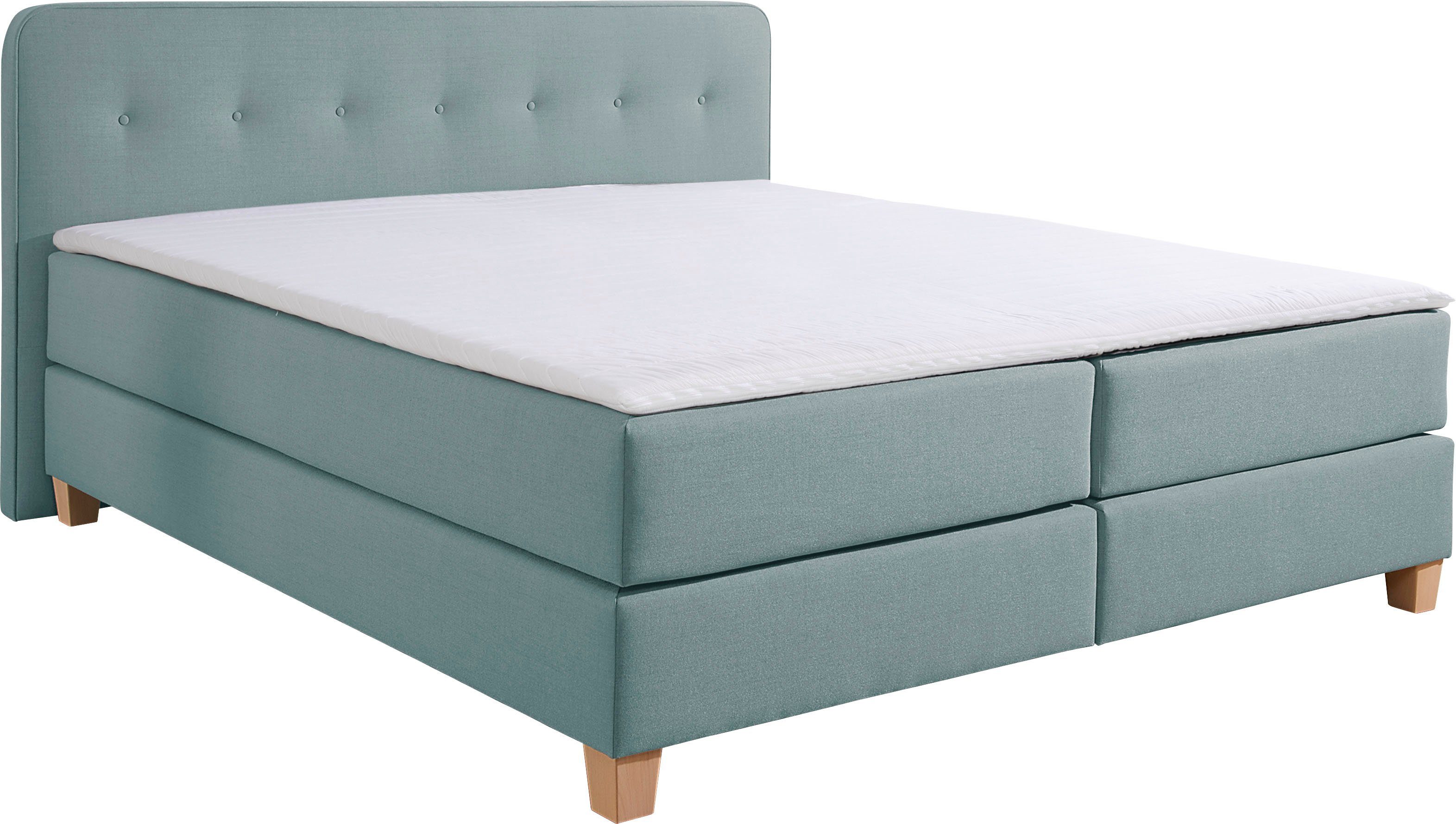Home affaire Boxspring Fargo inclusief topper, in 3 soorten matrassen, in fluweel of structuurstof