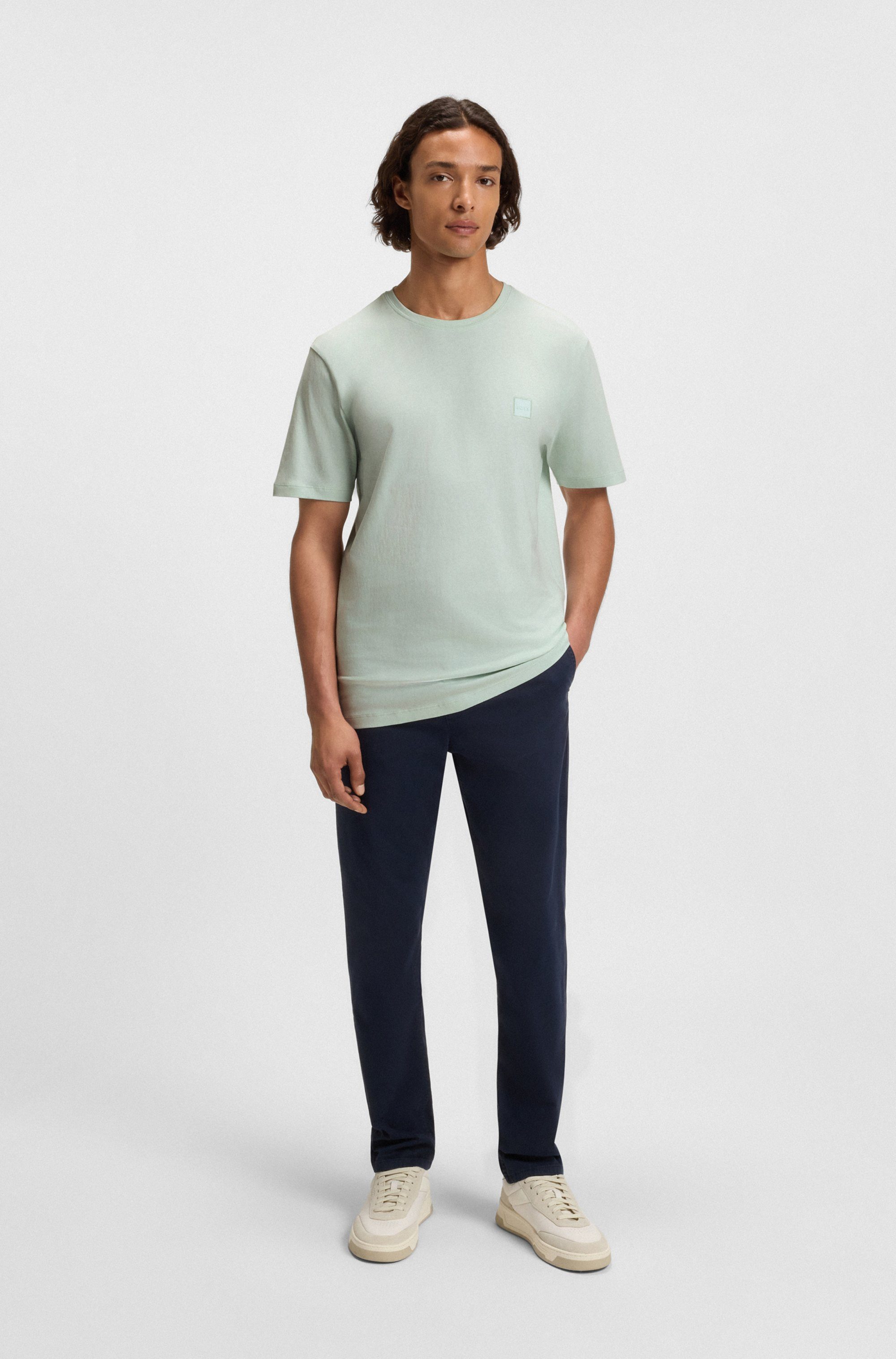 Boss Orange T-shirt Tales met boss-borduursel op de borst
