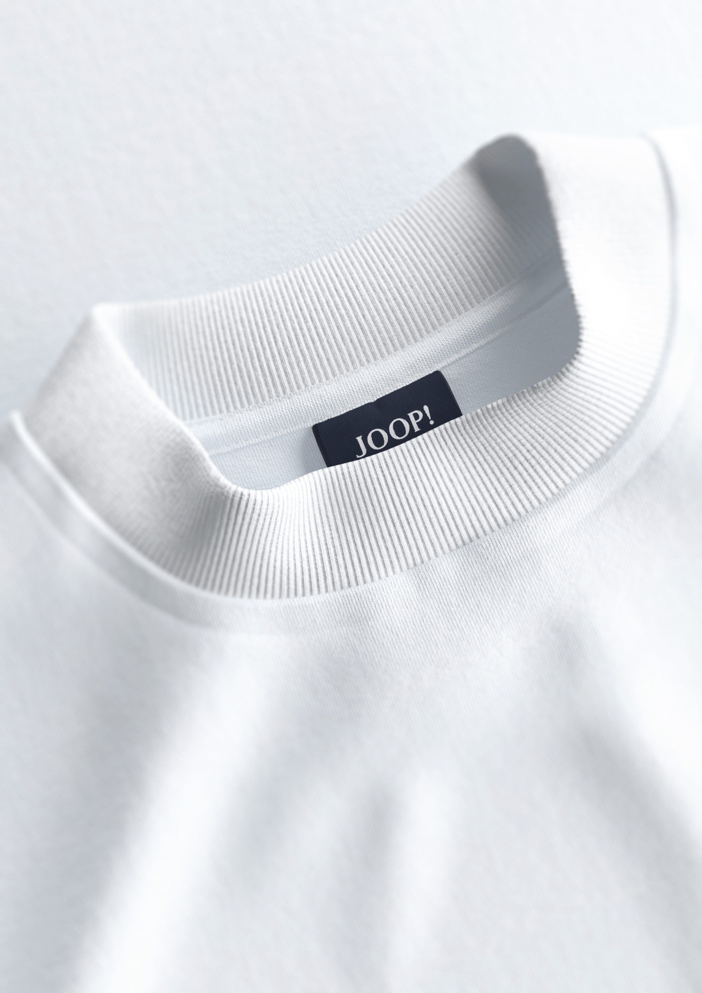 Joop Jeans Shirt met ronde hals Cedric Label aan de zijkant van de romp elastische ronde hals