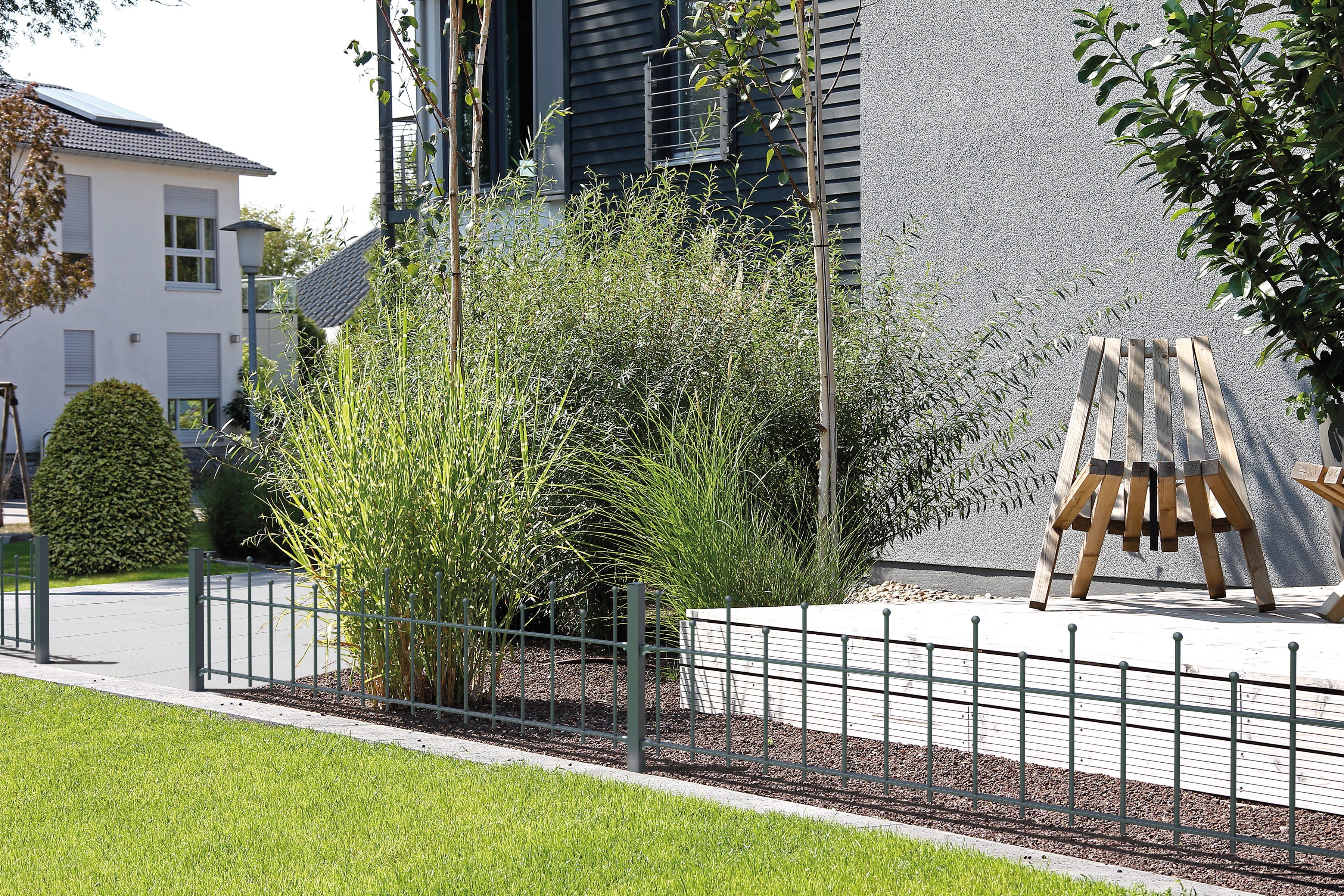 GAH Alberts Metalen hek Uitbreidingsset Madrid Hoogte: 49,5, 73,5 en 98,5 cm, breedte: 200 cm, om in beton te verankeren