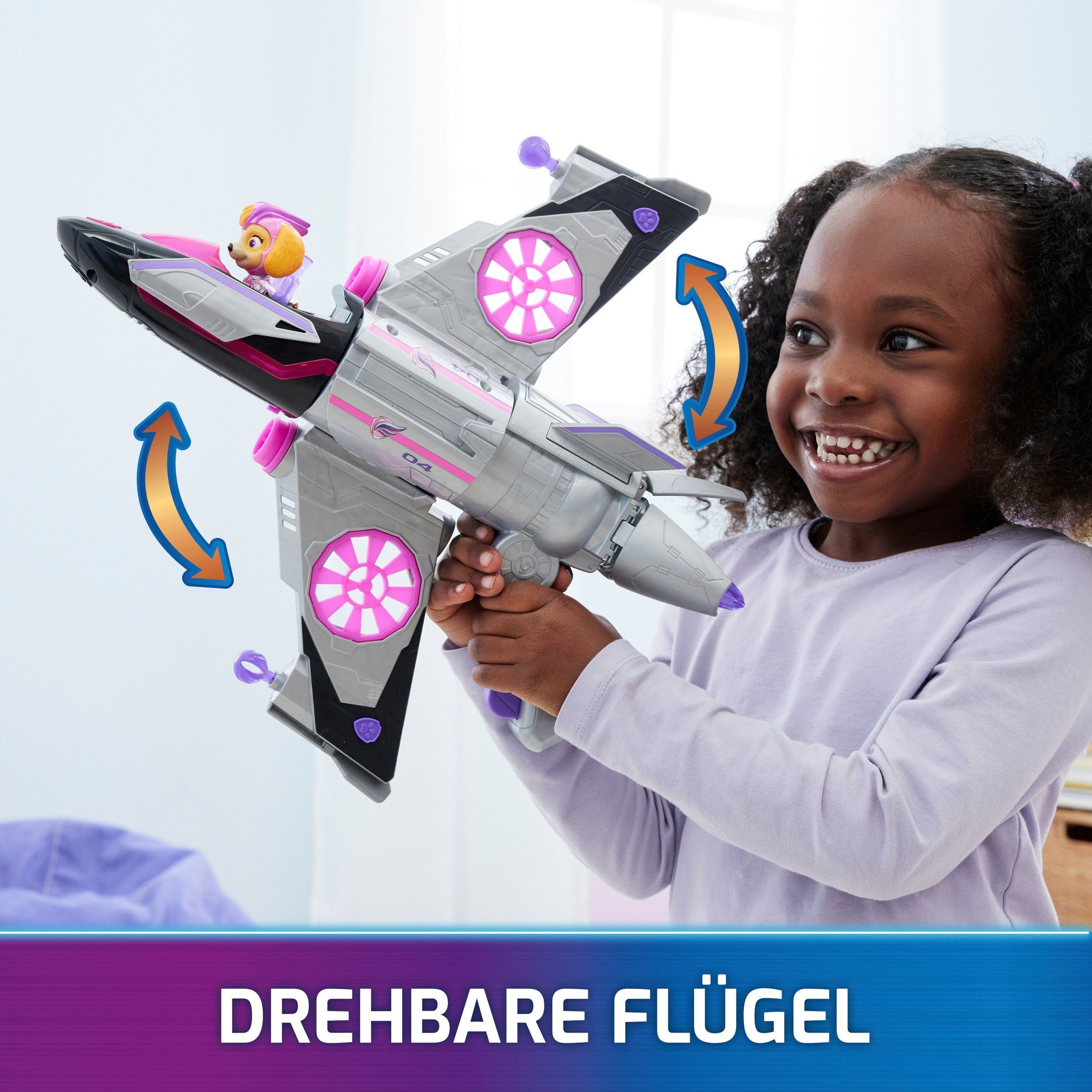 Spin Master Speelgoed vliegtuig Paw Patrol - Movie II - Skyes Deluxe Jet-Flieger inclusief skye figuur, met licht- en geluidseffect